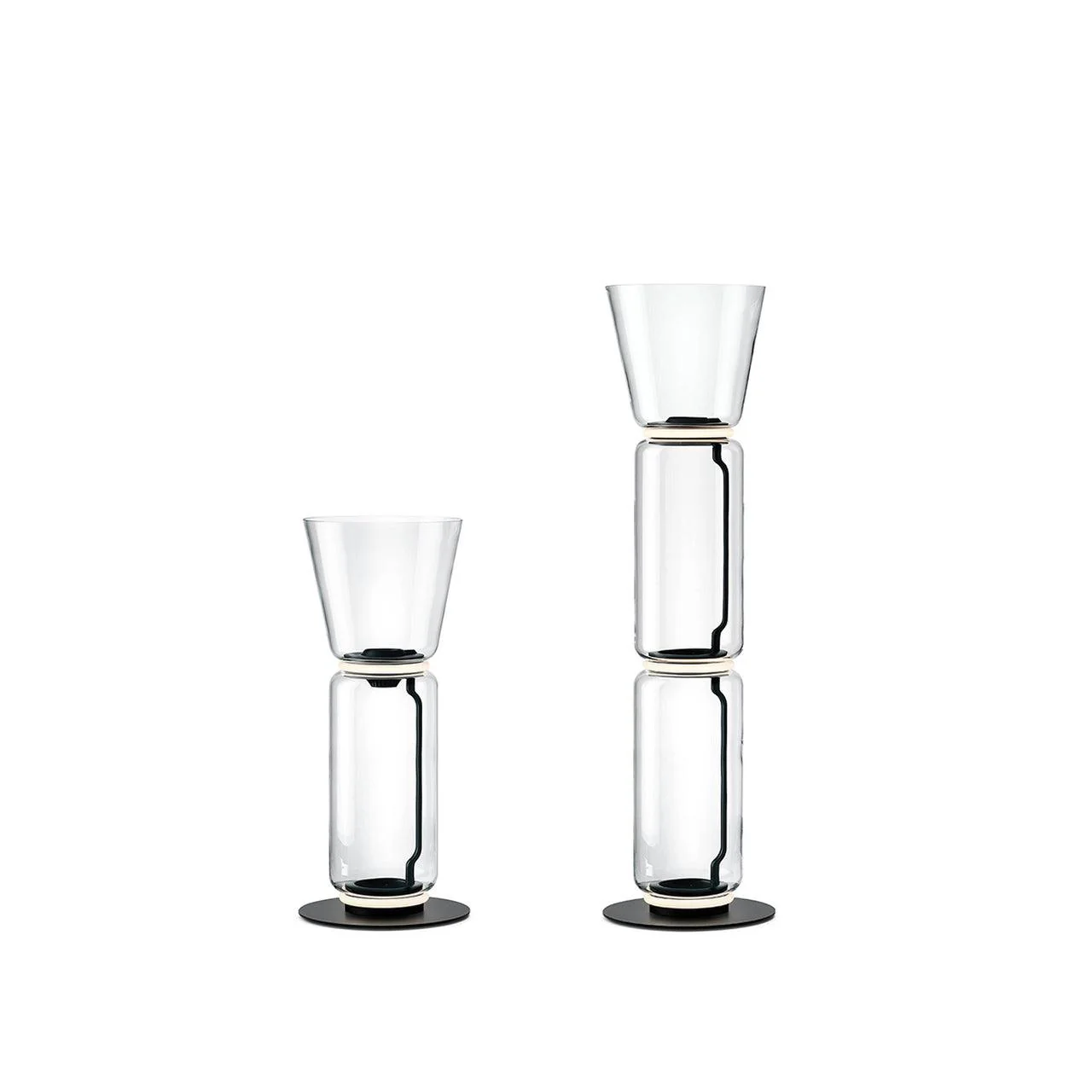 Торшер Bamboo Glass - ∅28см x 57см, стекло, черный, теплый свет