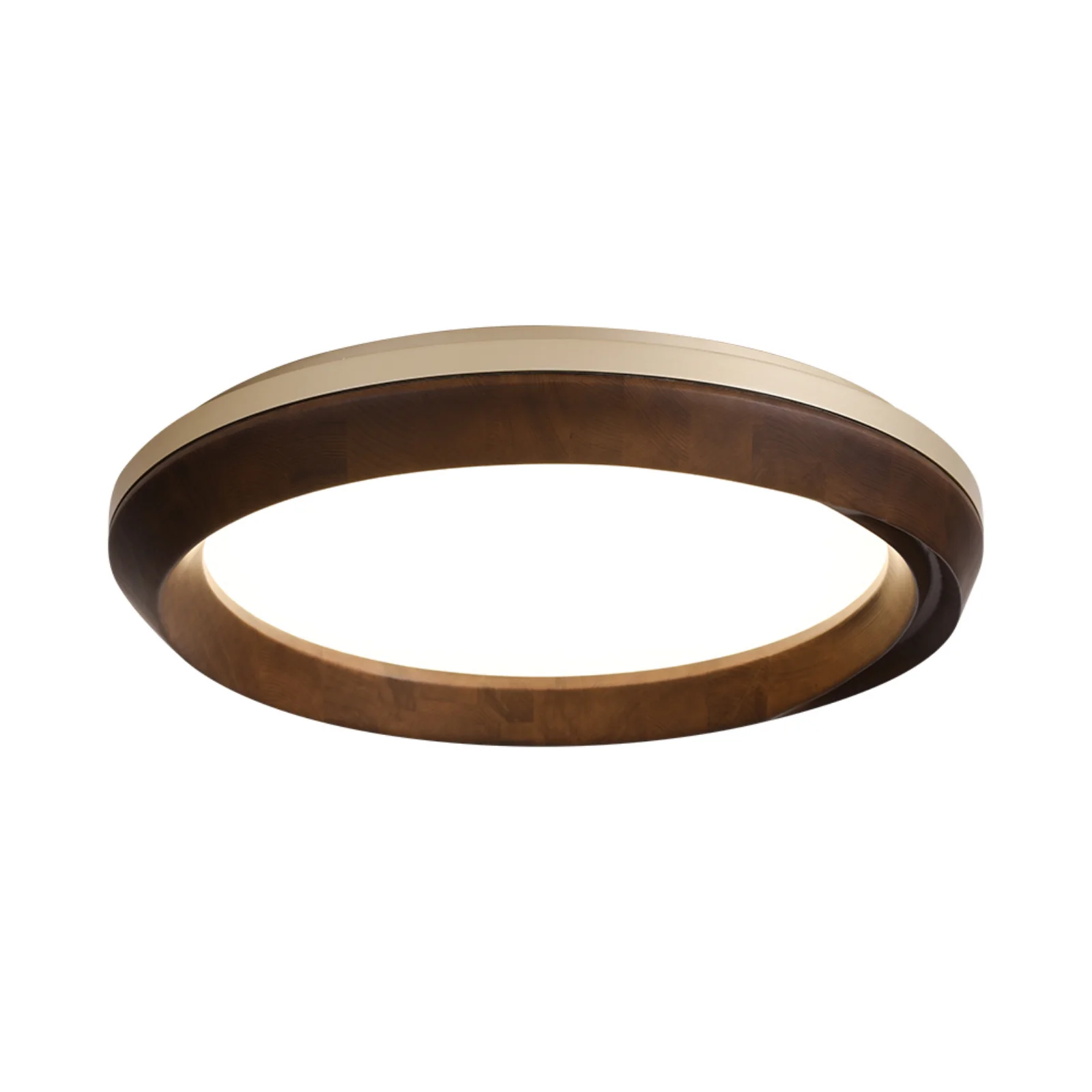 Потолочный светильник Ripple Wood - ∅45см x 13см, черный, орех, теплый свет
