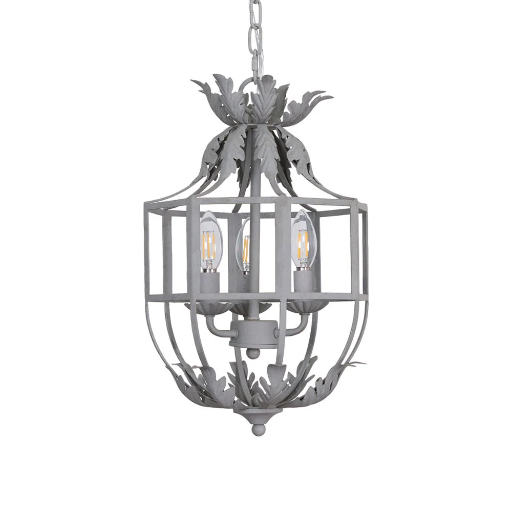 Люстра Lustre Retro Cage - ∅28см x 45см, серый