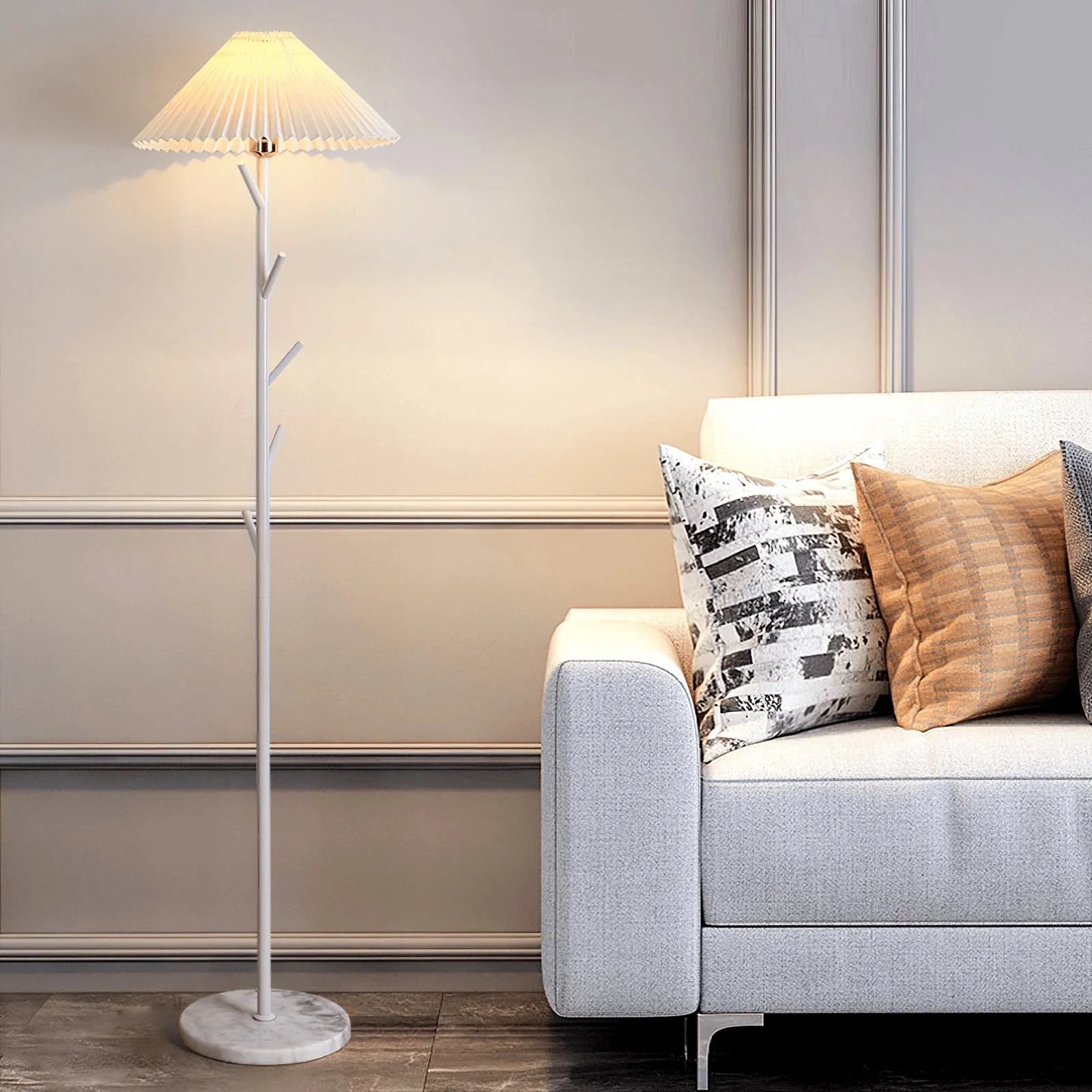 Flapper Floor Light - W 16.5″ x  H 63″ / W 42cm x H 160cm / White / AU plug