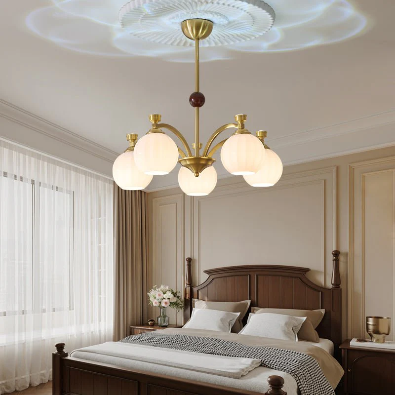 Люстра Thaddeus Radiance - 5 источников света ∅68см x 20см, золотой, белый