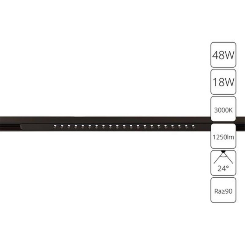 Светильник потолочный Arte Lamp Optima A7287PL-1BK 48В 18Вт 1250Лм 3000K 90+ 24°
