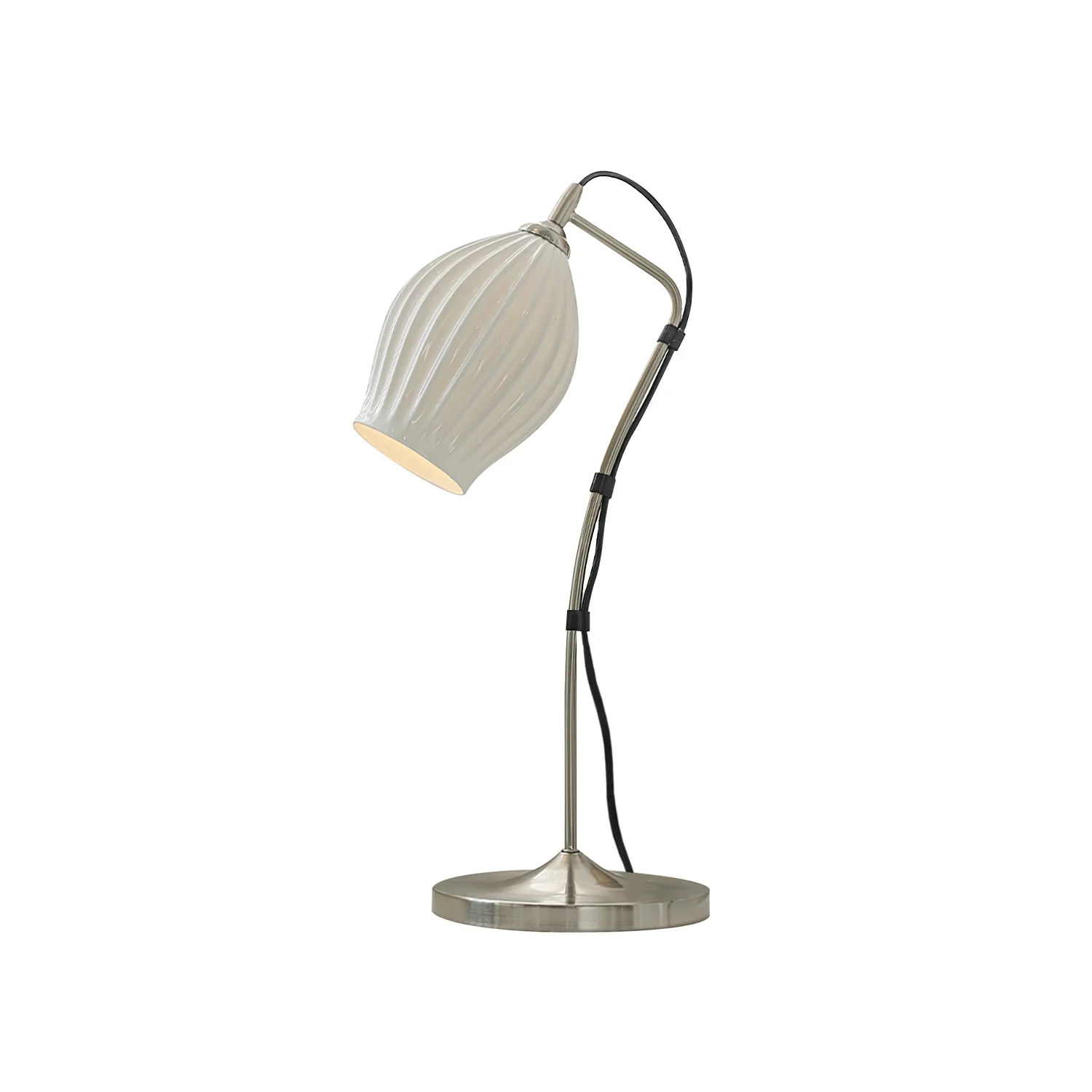 Ceramic Ribbed Table Lamp - ∅ 10.2″ x H 22″ / Dia 26m x H 56cm / Copper plating / AU plug