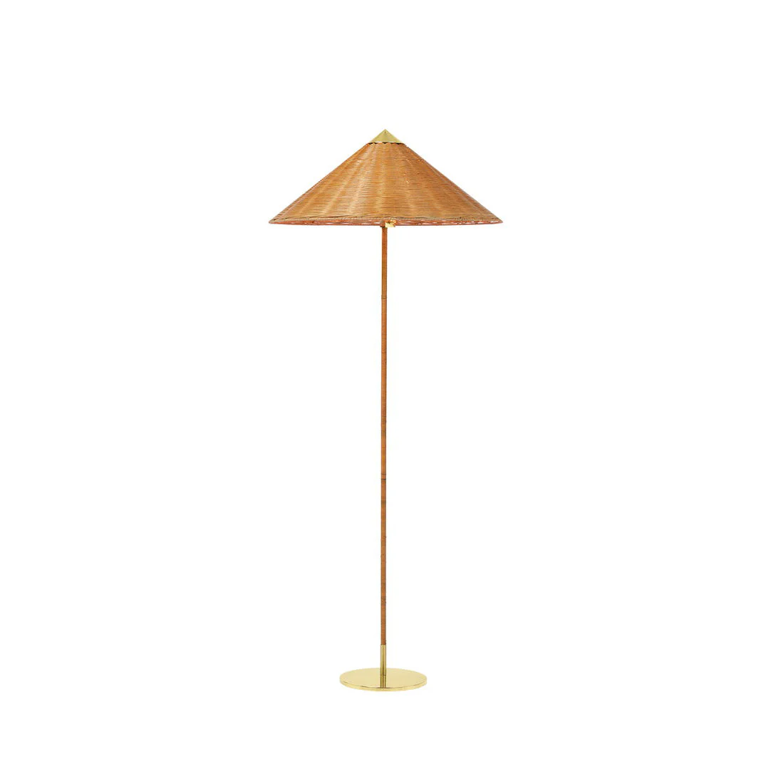 Tynell  Floor Lamp - ∅ 24.8″ x H 60.6″ / Dia 63cm x H 154cm / Natural rattan shade / UK plug