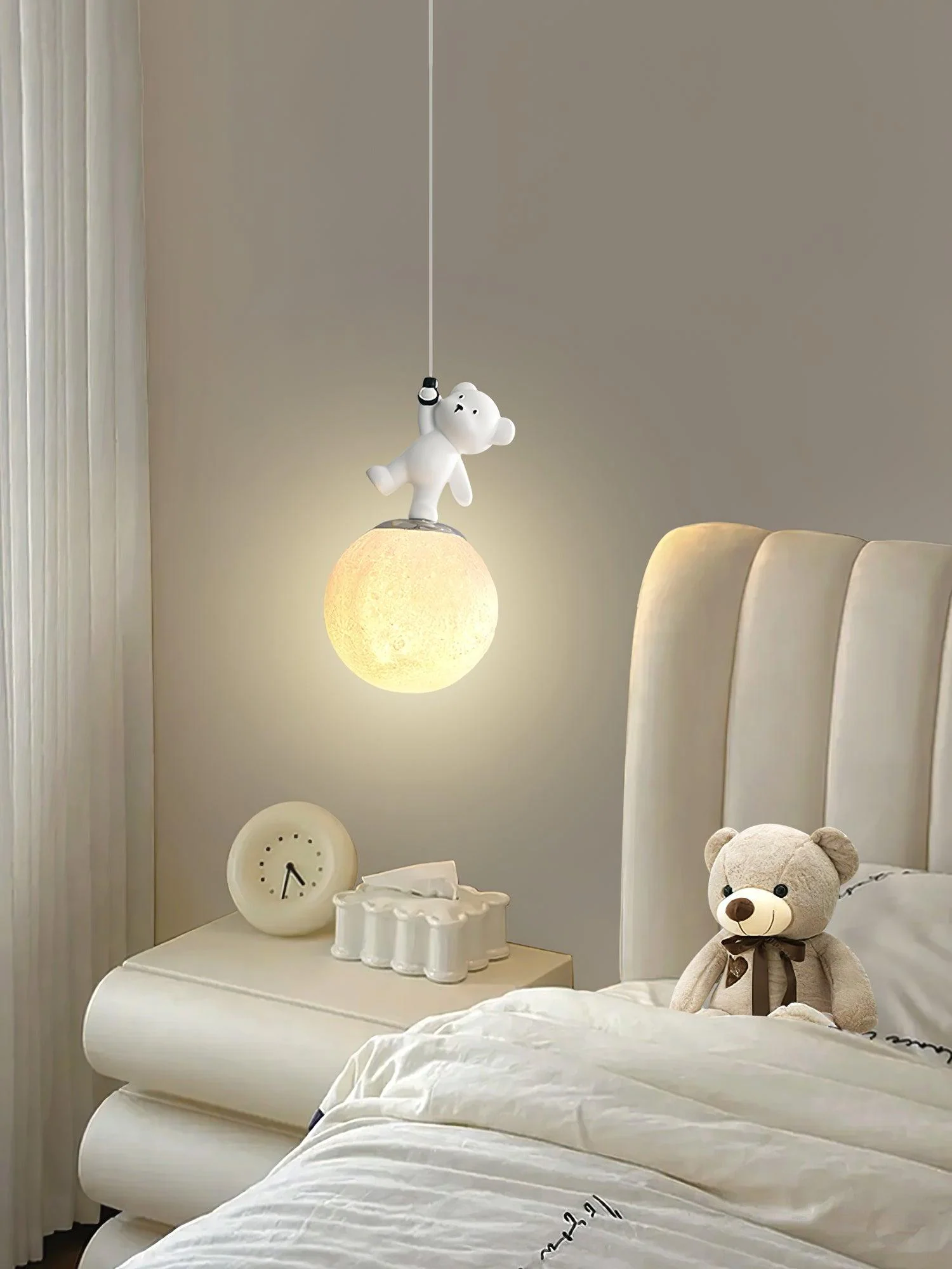 Подвесной светильник Animal And Moon - White dolphin ∅15см х 27см, хром