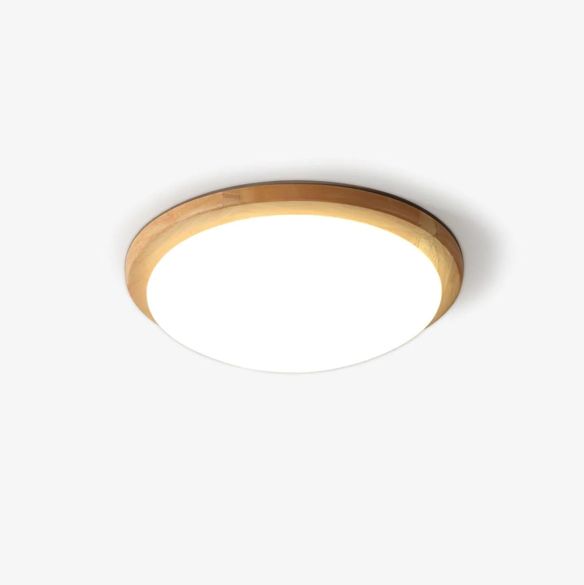 Потолочный светильник Drum Wood - круг, ∅40см x 10см, дерево, 3000-6500К