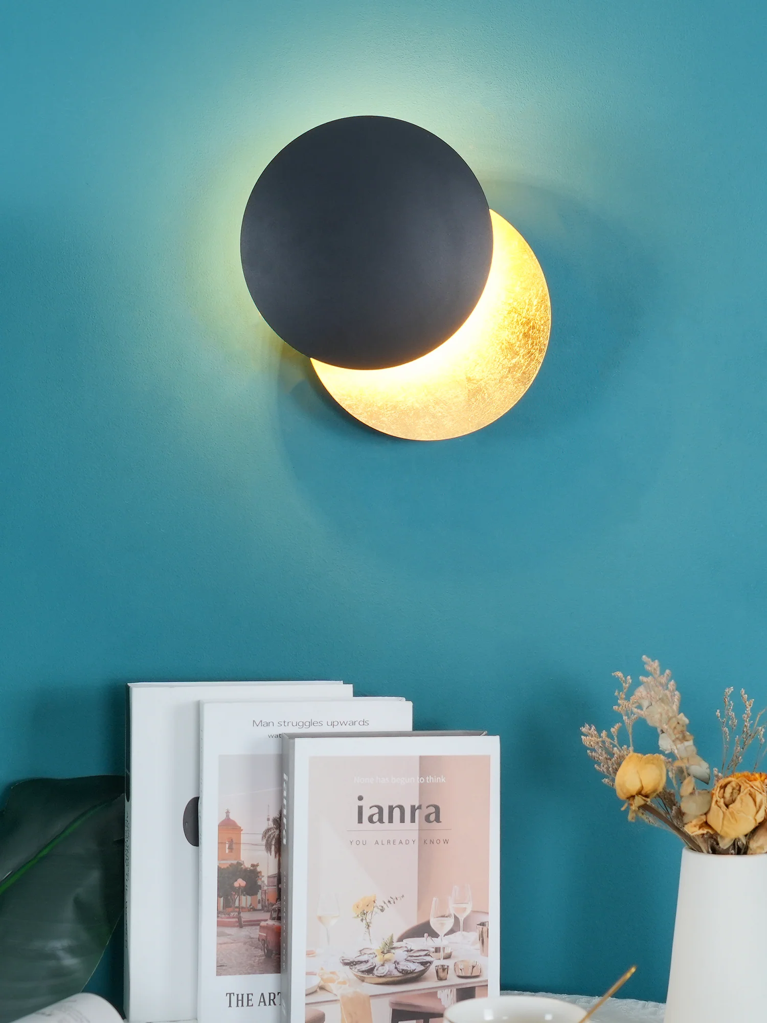 Giorgio Wall Lamp - Dia 25cm x H 25cm Set of 2 / Black & Bronze / Cool Light