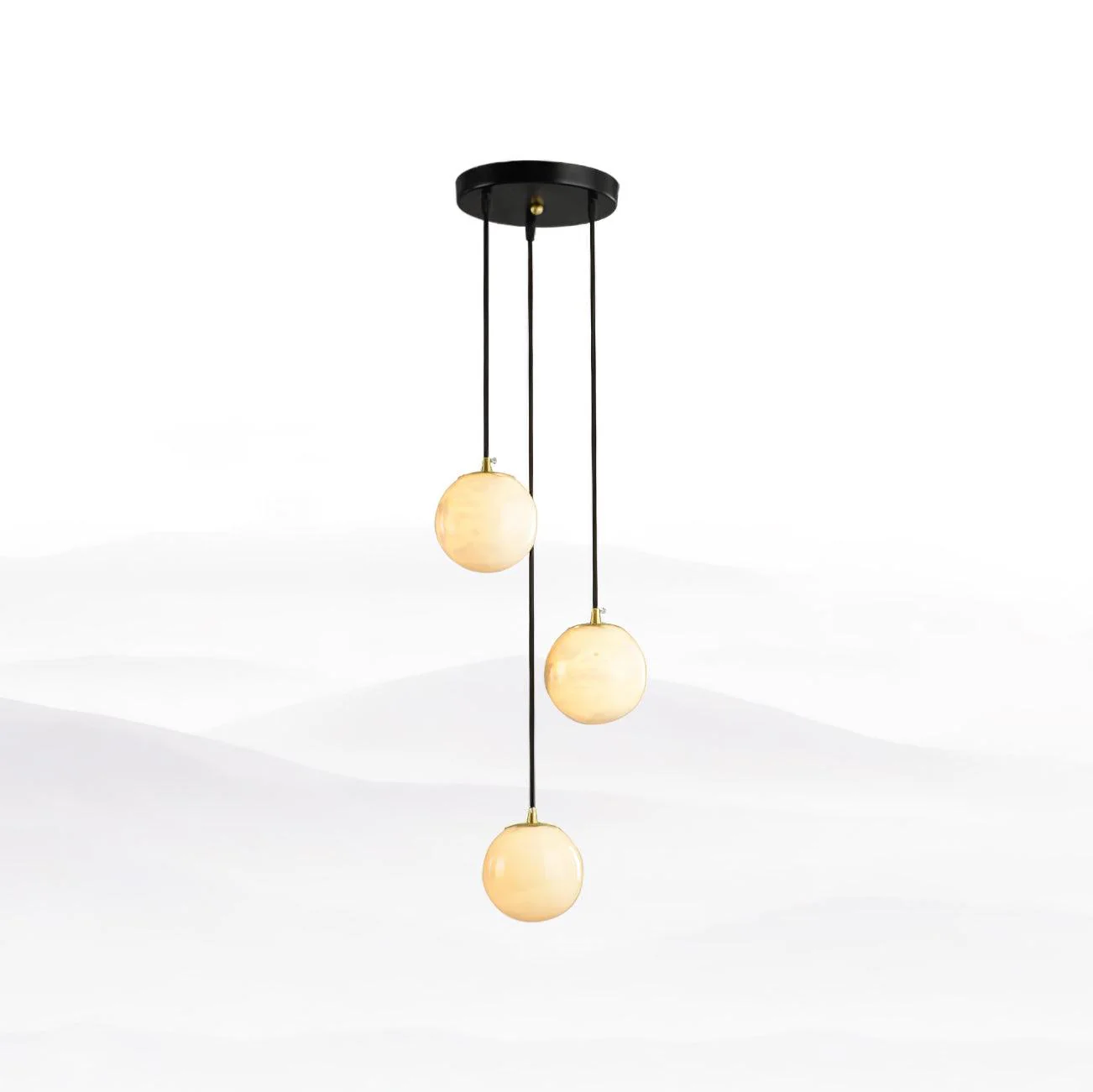 Люстра Alabaster Balls Cluster - 9 подвесов 40см x 40см x 200см, черный, белый