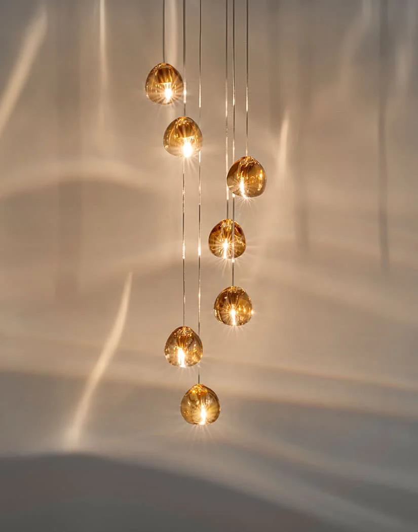 Подвесной светильник Cherry Crystal - 7 подвесов ∅35см x 150см, прозрачный