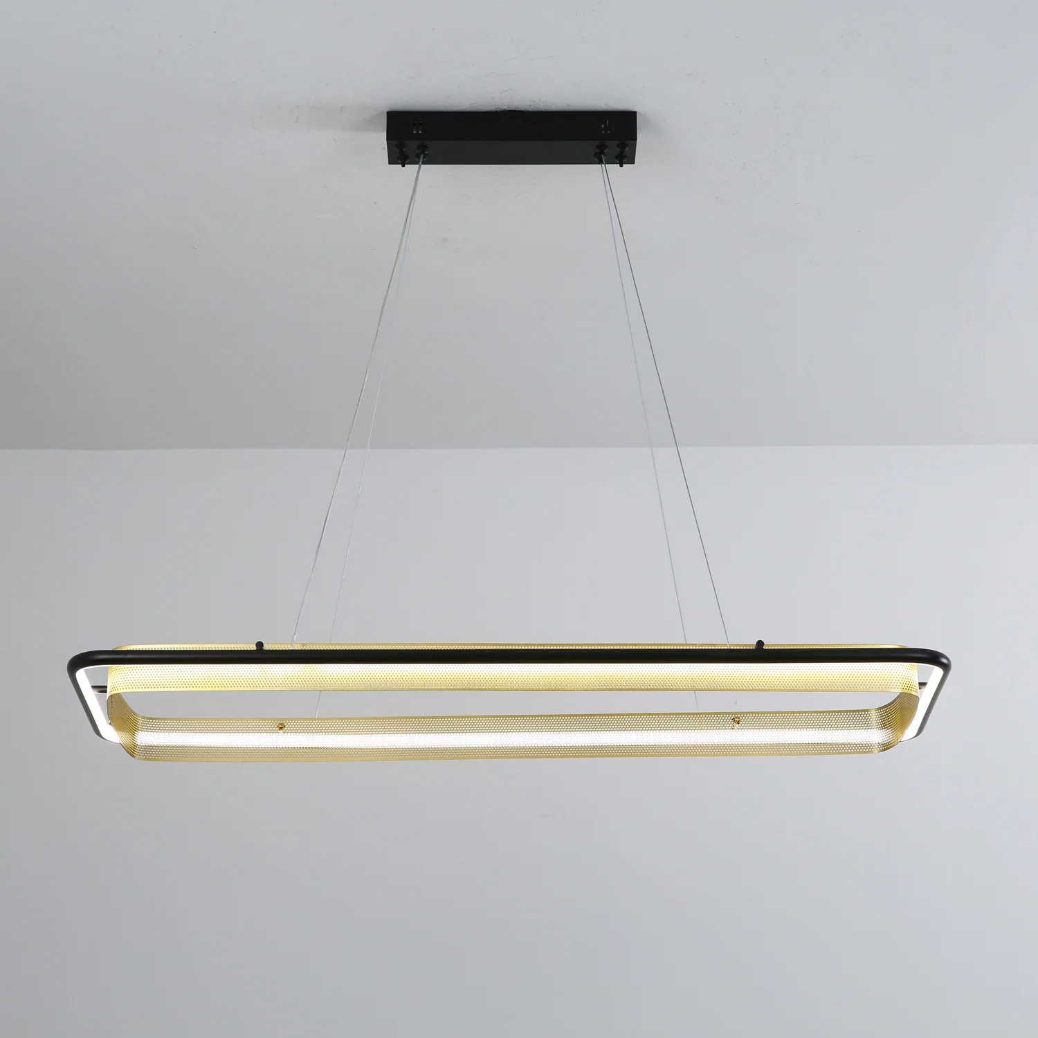 Люстра Acrylic LED Round - 3 яруса: ∅60см + ∅80см + ∅100см, черный, янтарь, теплый свет