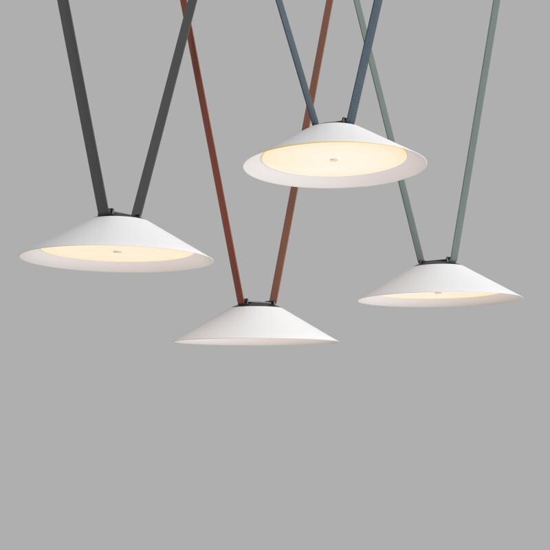 Cветильник  Denkirs Flow для трека-ремня Belty D300*H71мм, 48V DC, 12W, RA90, 120°, 3000K, IP20, белый с черным, алюминий DK5565-WH+BK