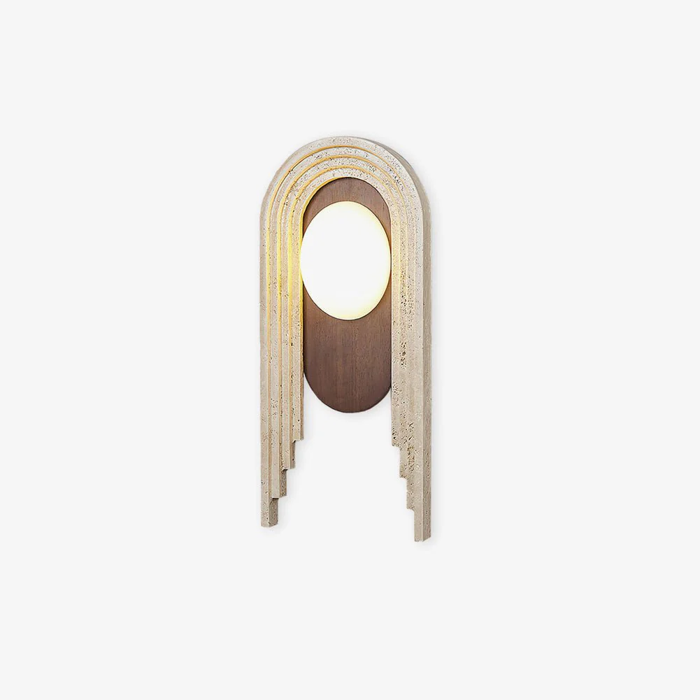 Vima Wall Light - Set of 2 / Wood Color & Beige / Warm Light