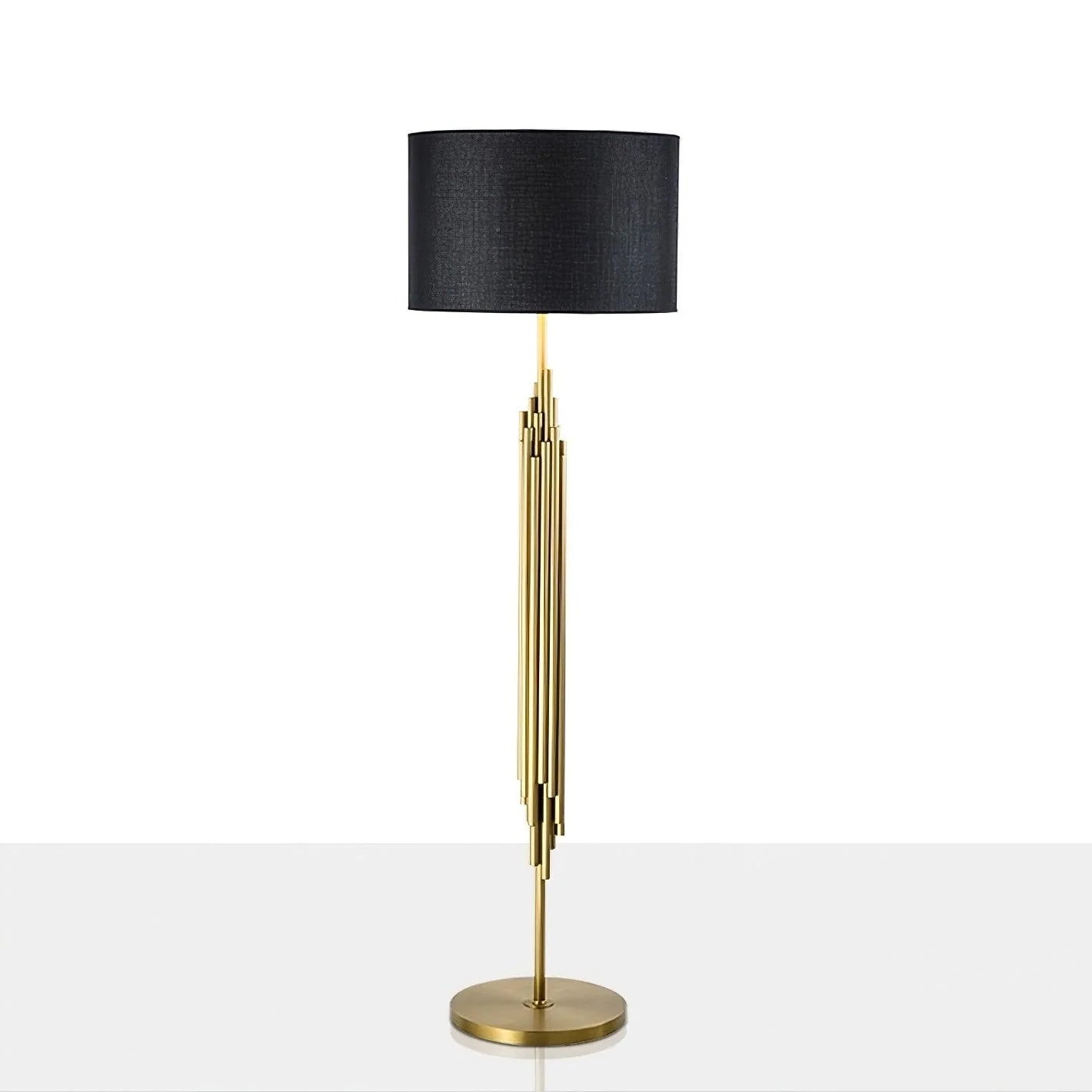 Rubell Floor Light - ∅ 17.7″ x H 65″ / Dia 45cm x H 165m / Gold+Black / AU plug