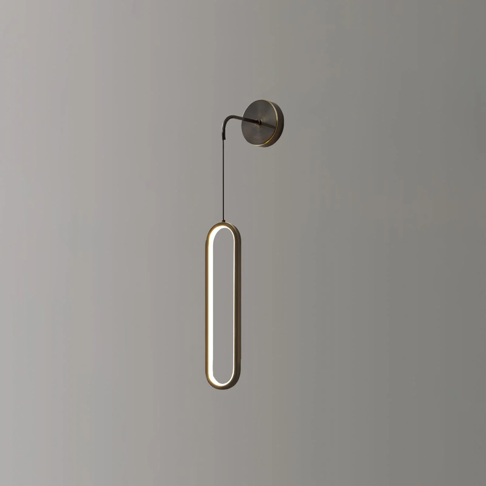 Настенный светильник Oval LED Brass - ∅9см x 68см, золотой, 3000-6500К