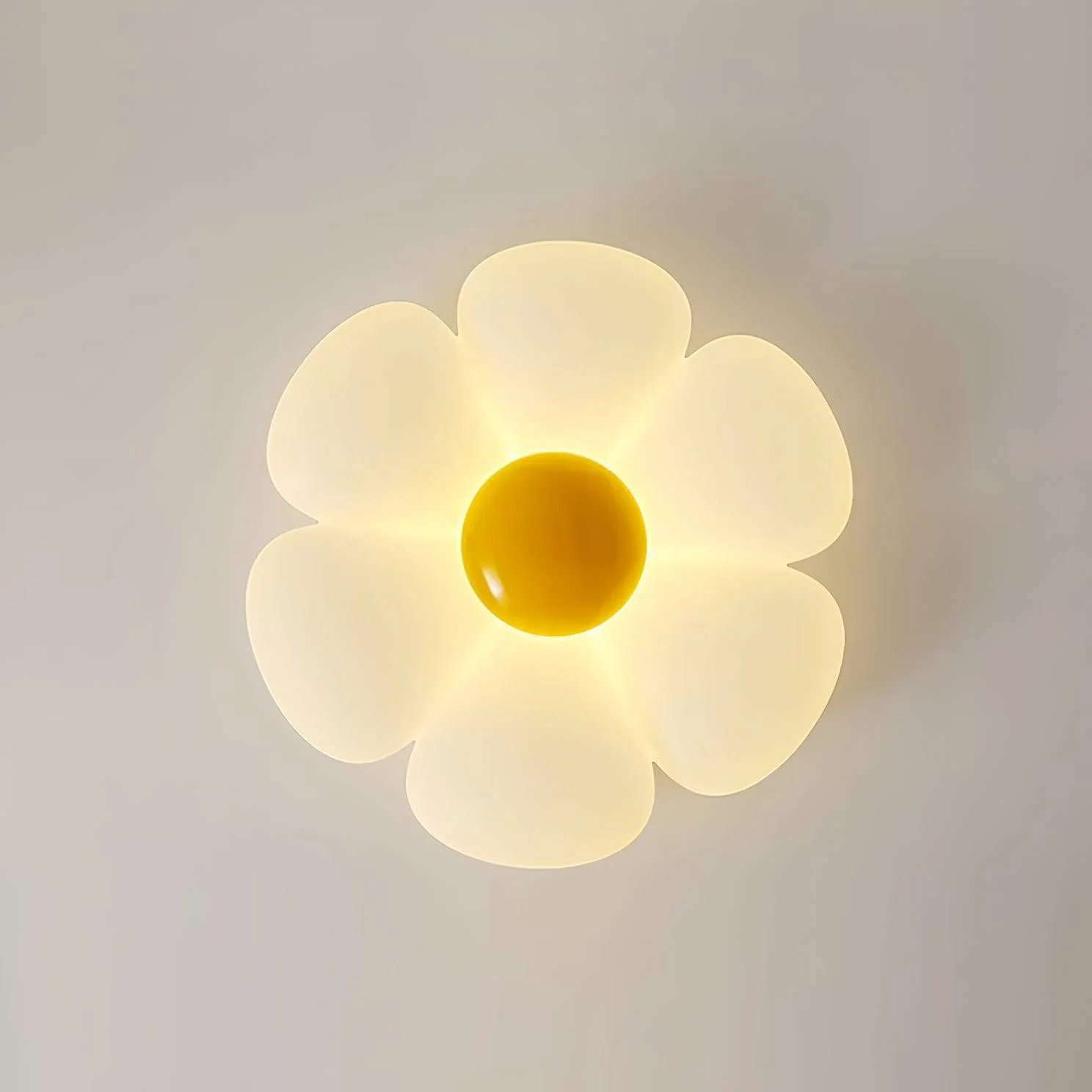 Потолочный светильник Six-leaf Flower Kids Room - ∅50см x 12см, розовый, теплый свет
