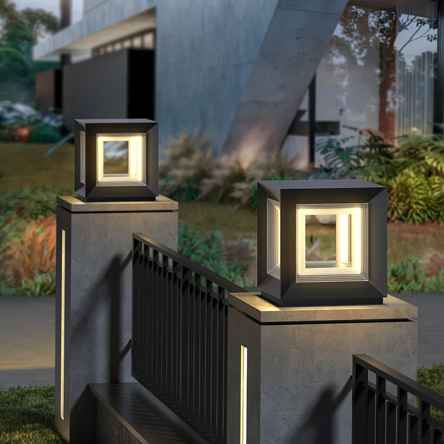 Уличный светильник Light Cube - модель A, проводная версия, 25см x 25см x 14см, теплый свет