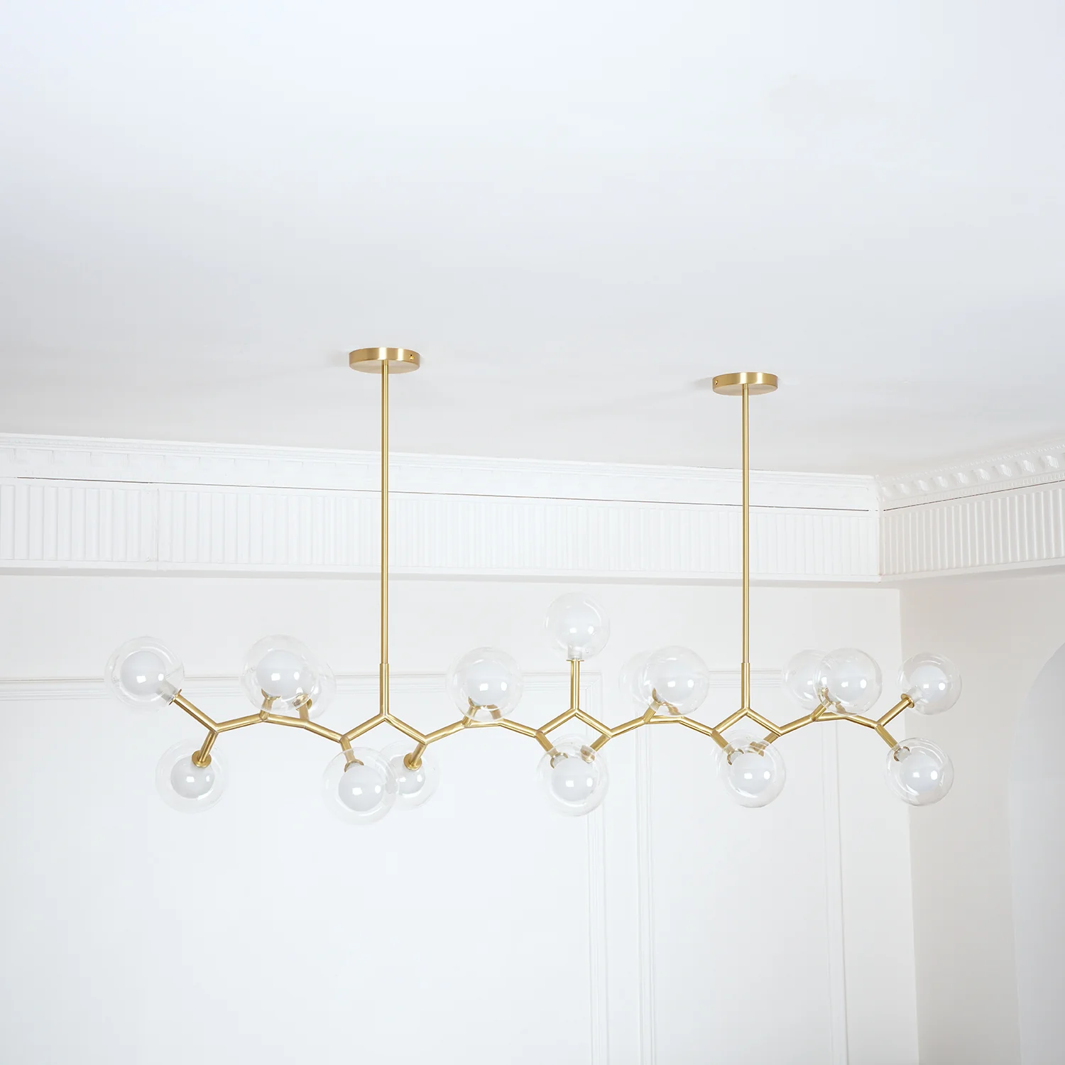 Люстра Molecular Glass Balls - 19 плафонов ∅178см x 52см, золотой, белый