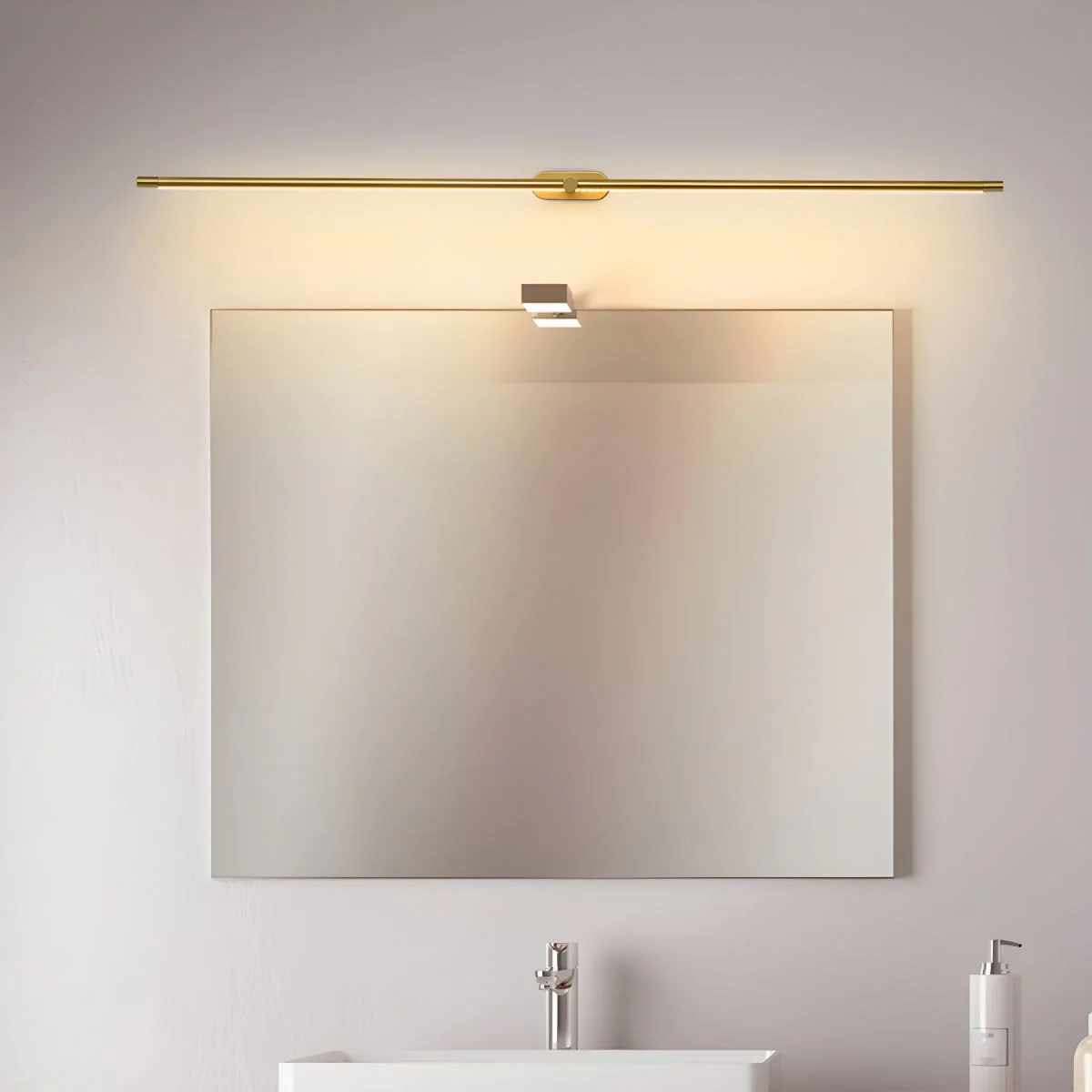 Настенный светильник Minimalist Linear - ∅69см x 5см, золотой, теплый свет, диммер