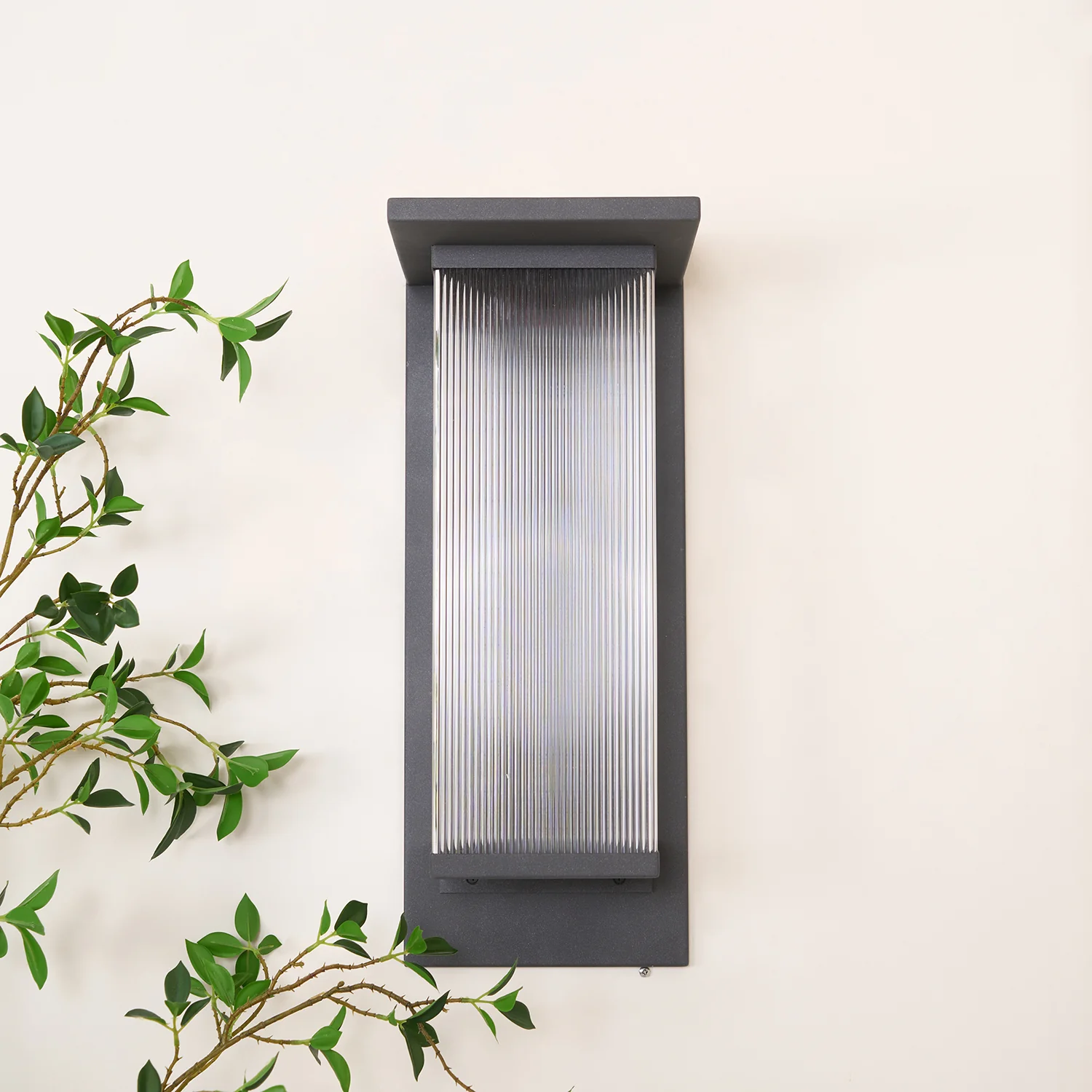 Oleron Box Outdoor Solar Wall Lamp - Set of 2 / Black / Warm Light