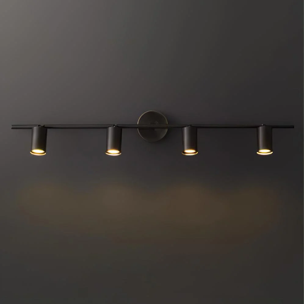 Rotatable Spotlight Wall Light - 2 heads Set of 2 / Black brushed gold