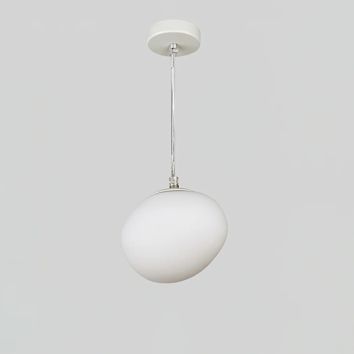 Подвесной светильник Gregg Stone Shape Glass - ∅23см x 16см, белый, теплый свет