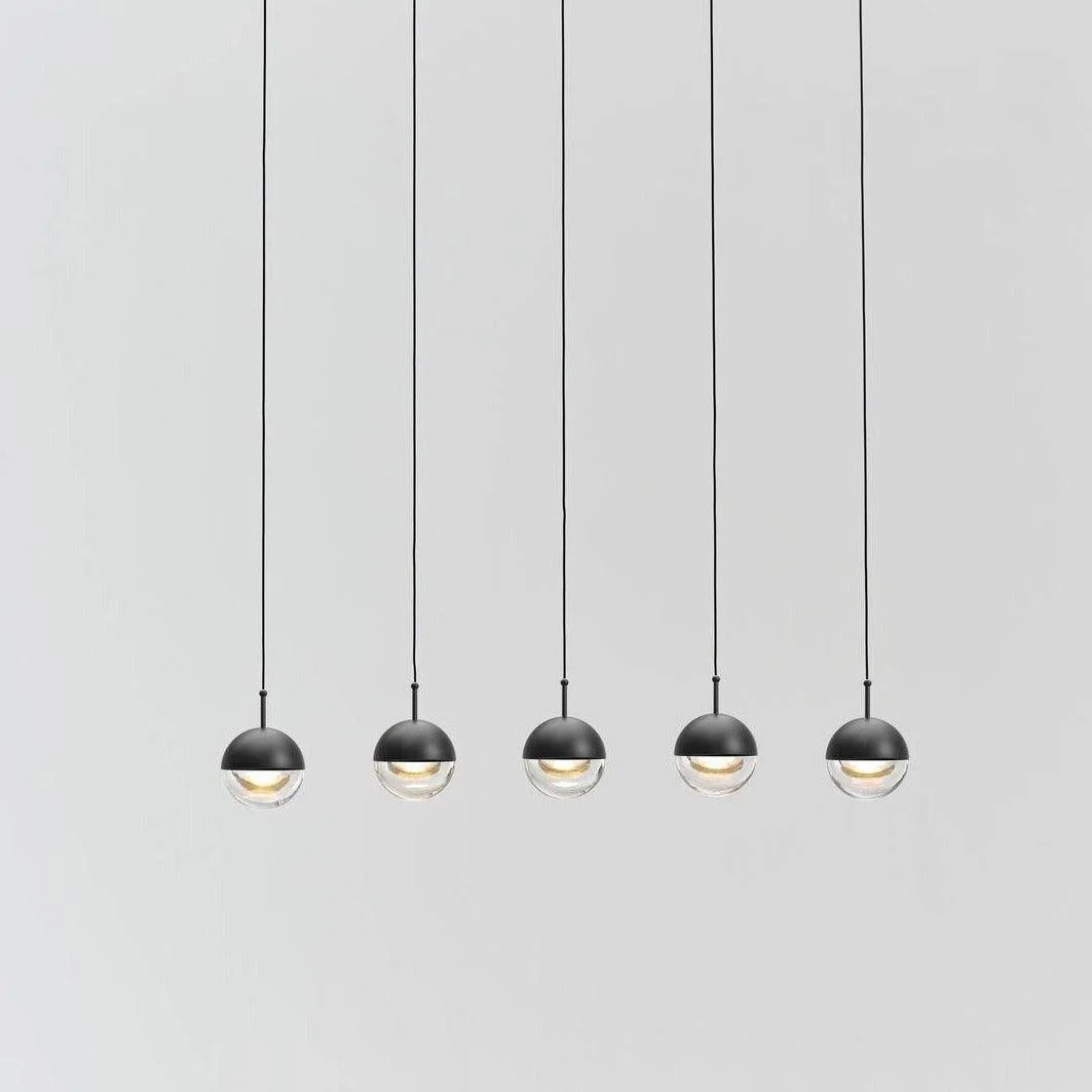 Подвесной светильник Restaurant Art LED - 5 плафонов ∅70см x 200см, розовое золото, теплый свет