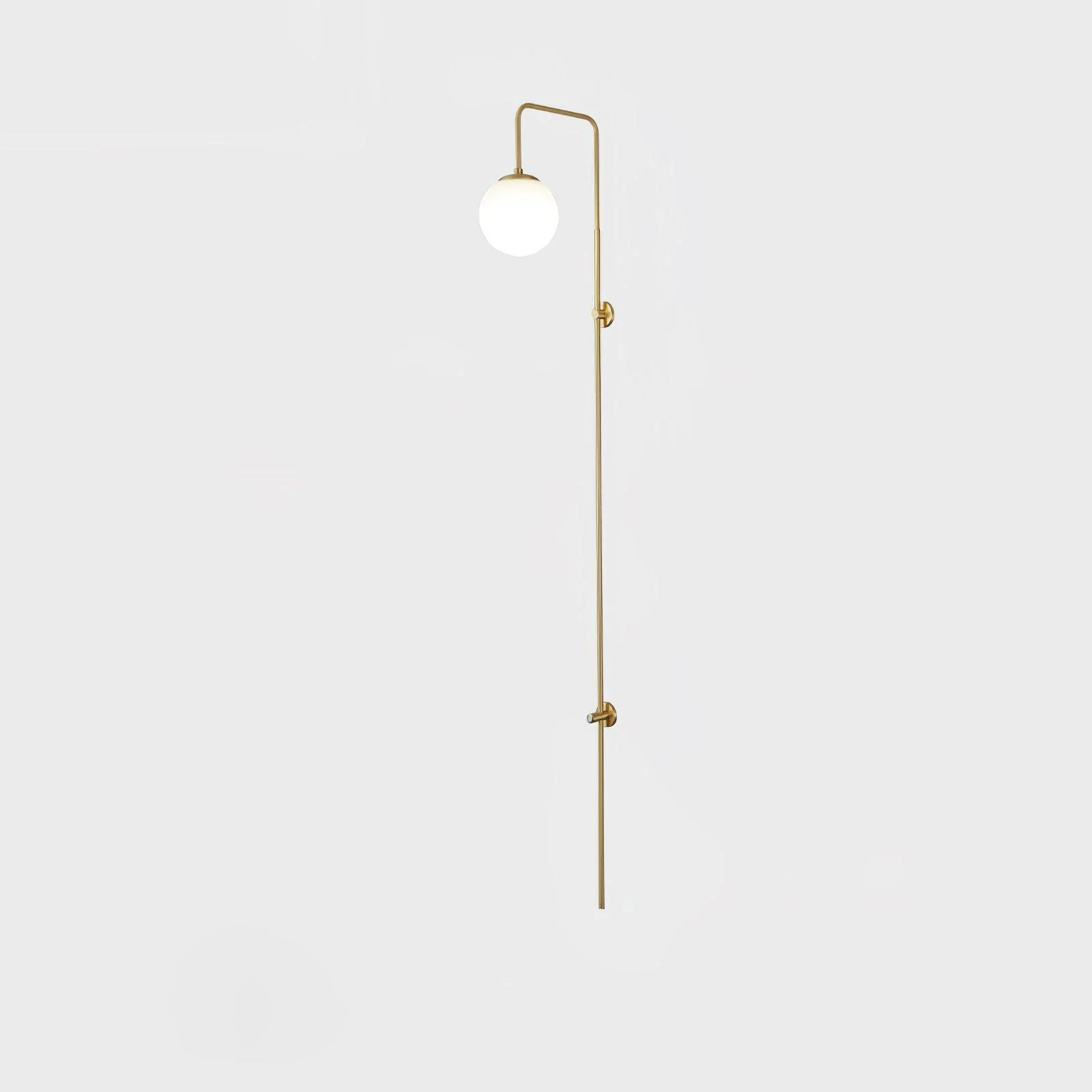 Настенный светильник Globe Brass - ∅15см x 120см, золотой, белый