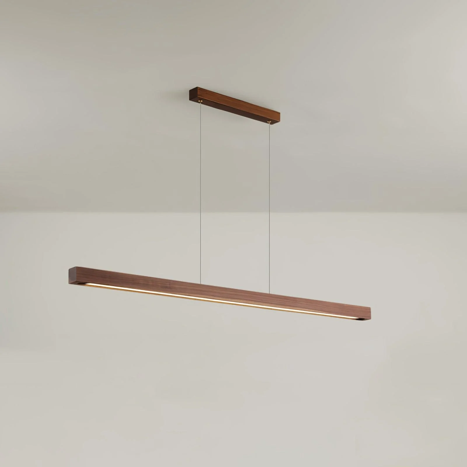 Подвесной светильник Linear Wooden - 100см х 150см, орех, теплый свет, 19W