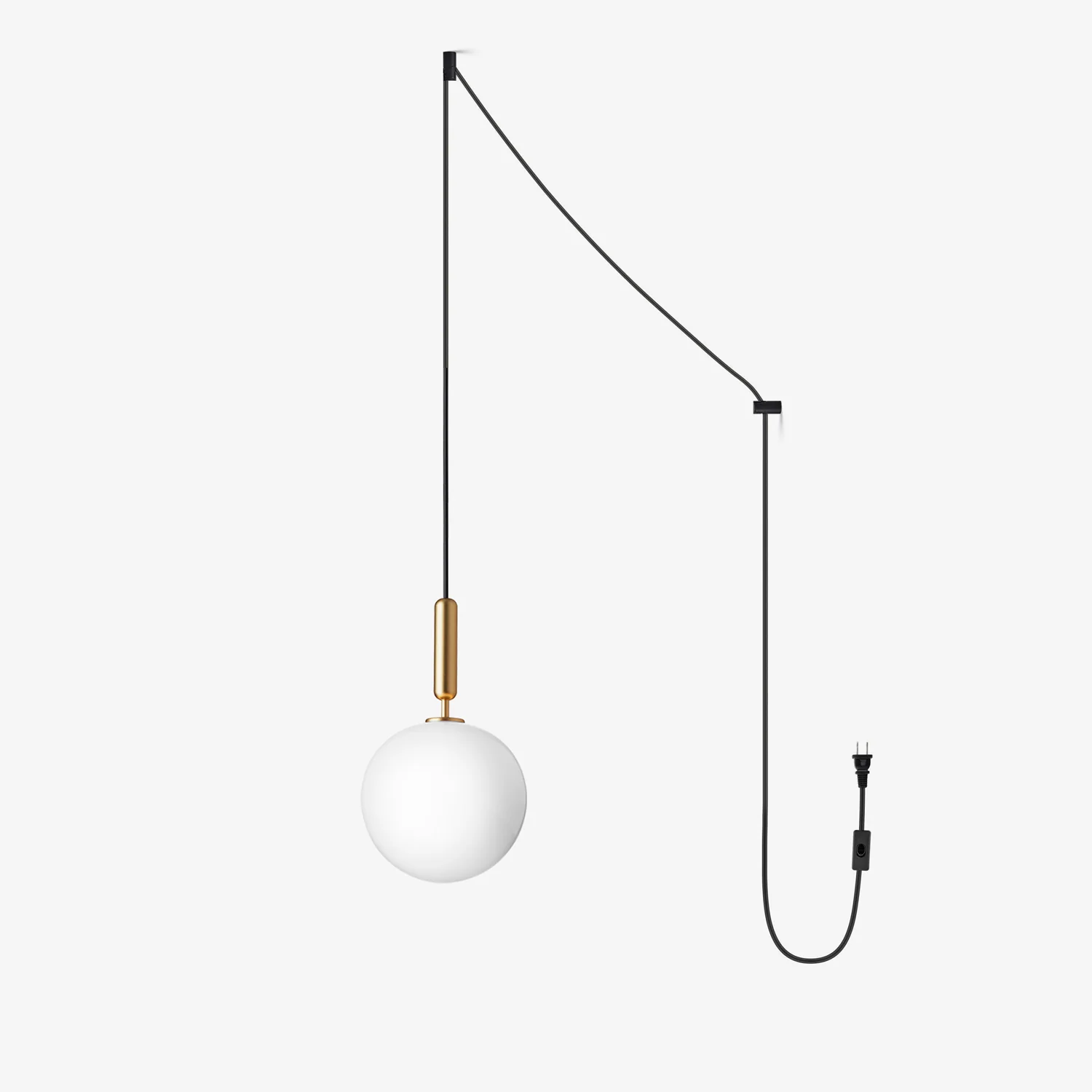 Подвесной светильник Scandiluxe Brass - 1 плафон ∅15см x 35см, латунь, прозрачное стекло