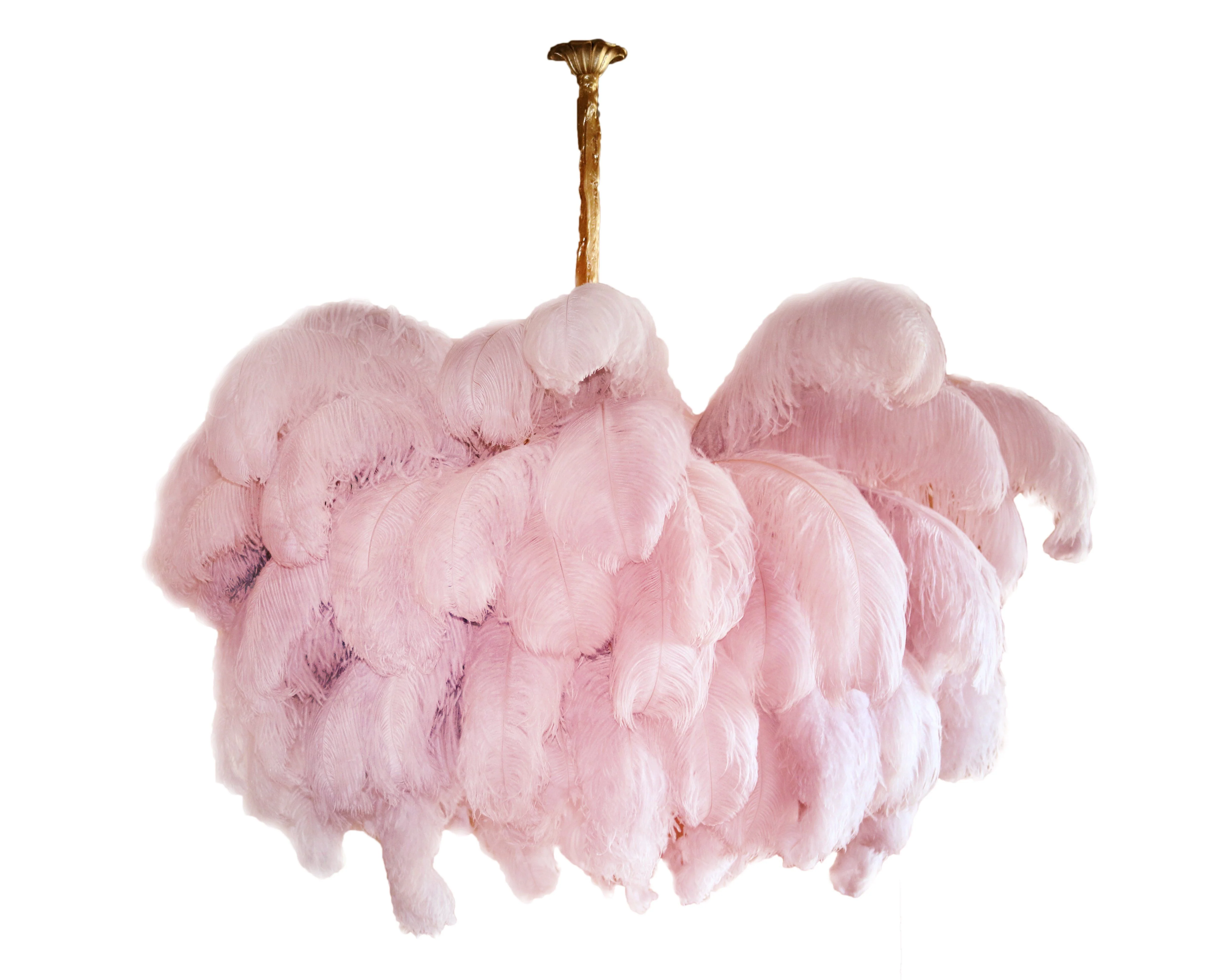 Люстра Ostrich Feather - ∅110см x 90см, серебро, белый