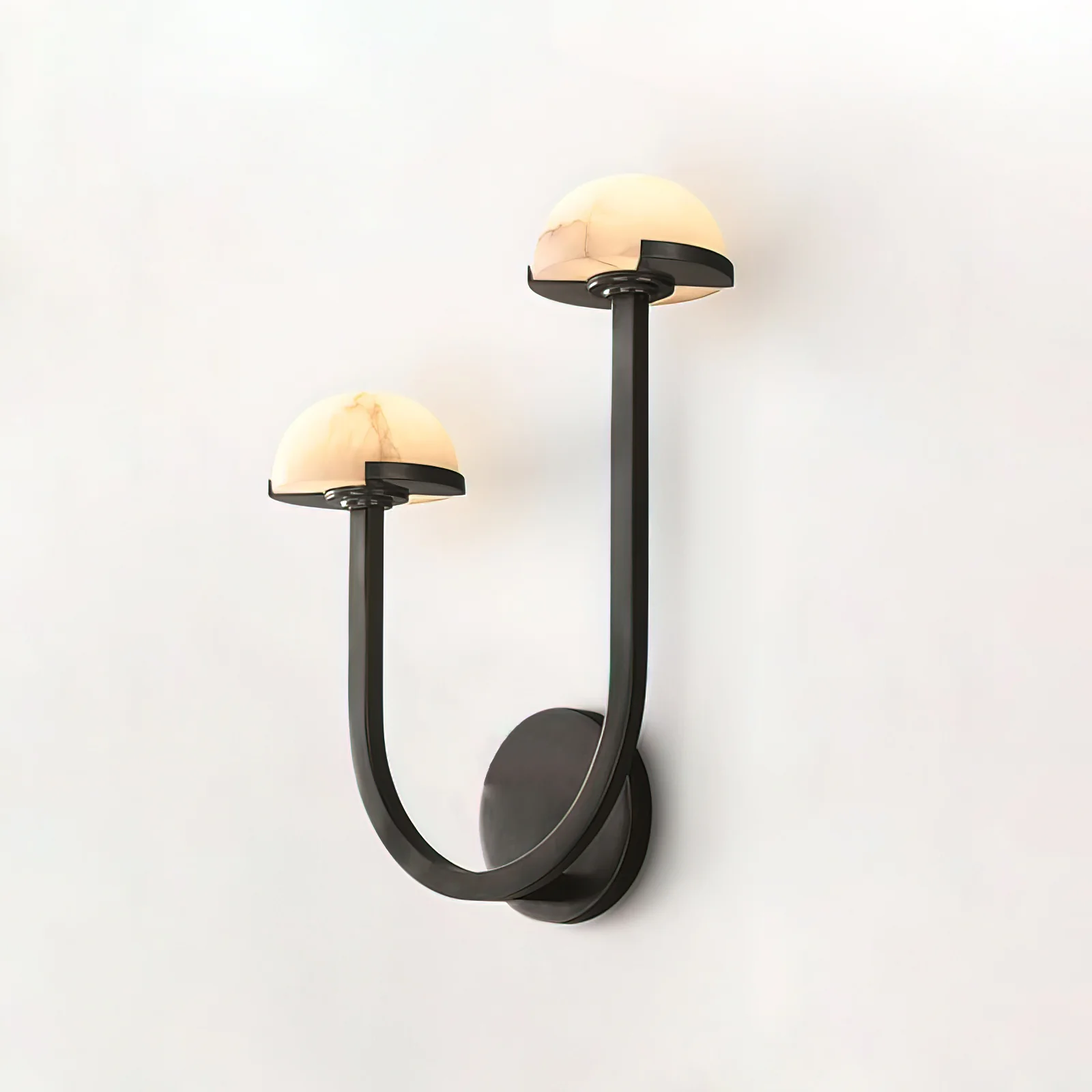 Настенный светильник Mushroom Alabaster - правый ∅31см x 38см, черный, теплый свет