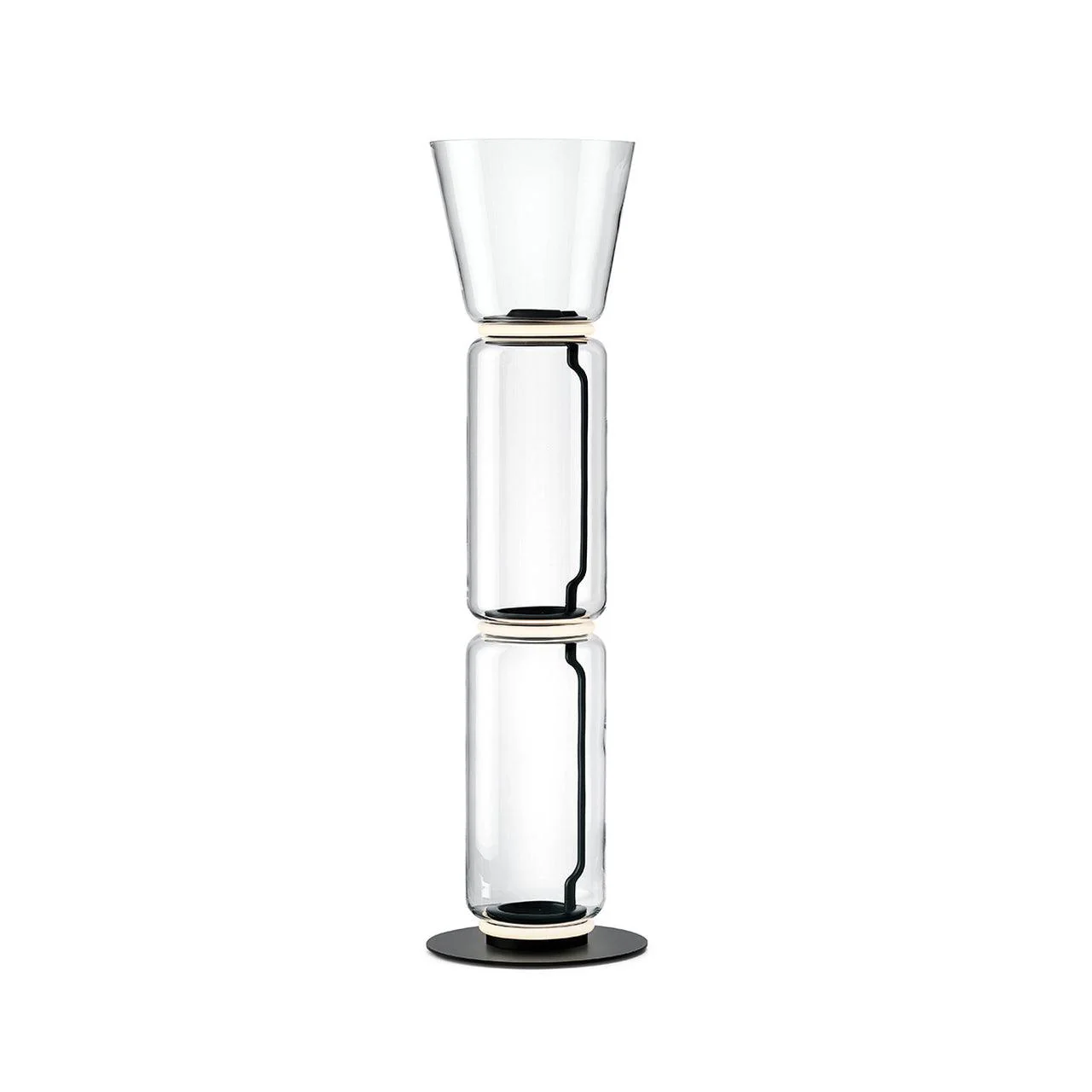 Торшер Bamboo Glass - ∅28см x 57см, стекло, черный, теплый свет