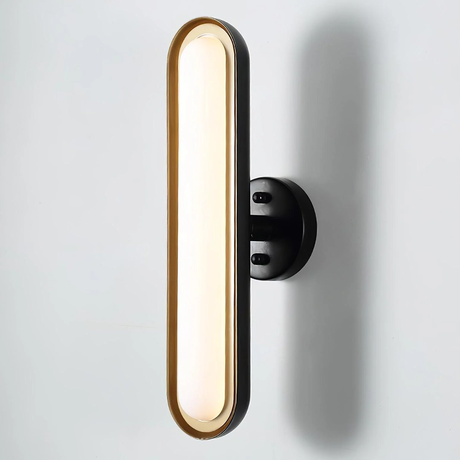 Capsule Wall Lamp - Set of 2 / Gold & Frosted white / Warm White