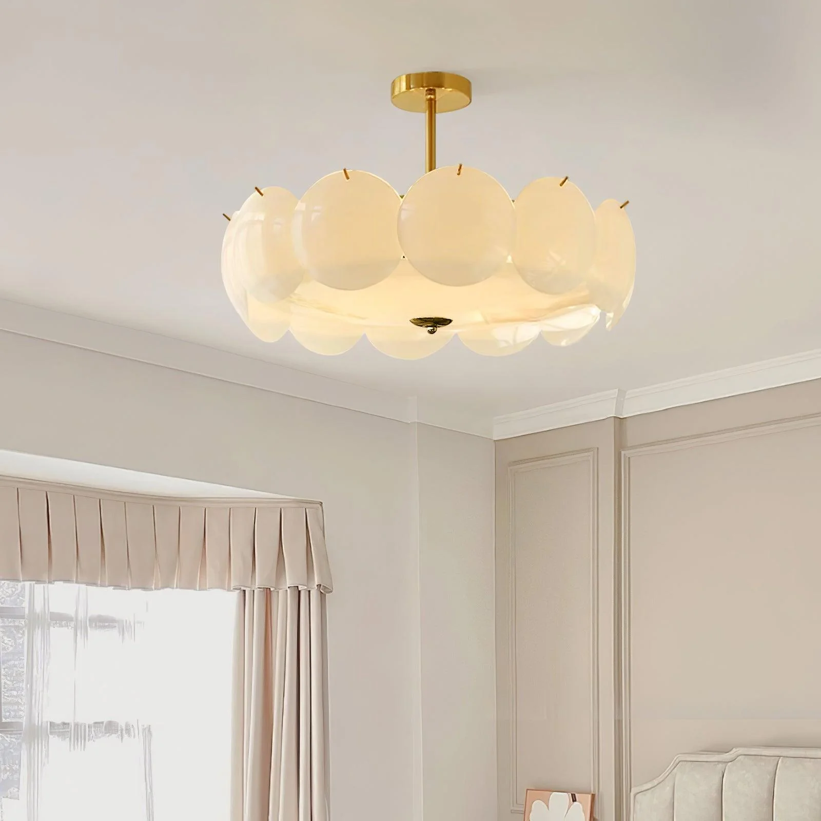 Потолочный светильник Pembridge - ∅40см x 23см, медь, белый