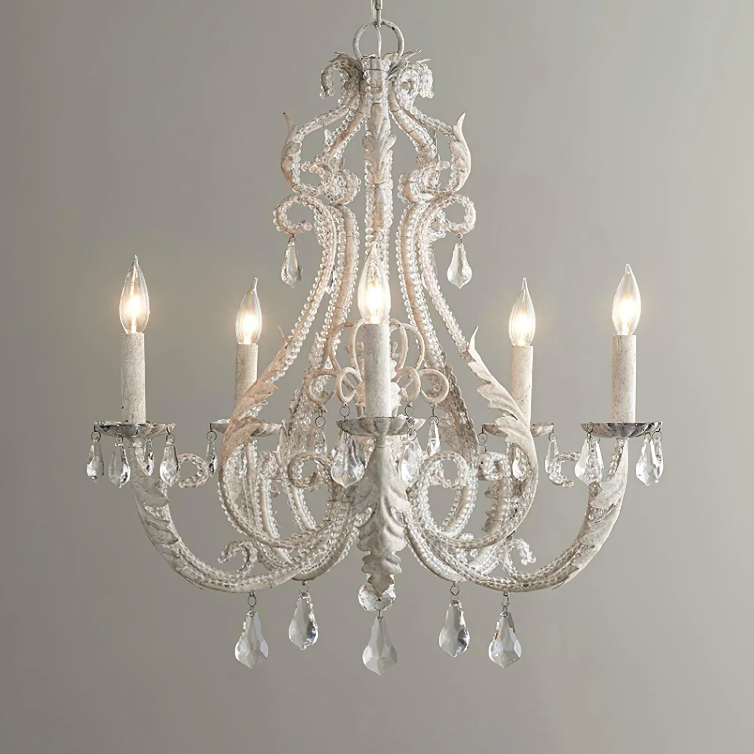 Люстра Candle Holder - 6 плафонов ∅40см x 50см, античный белый