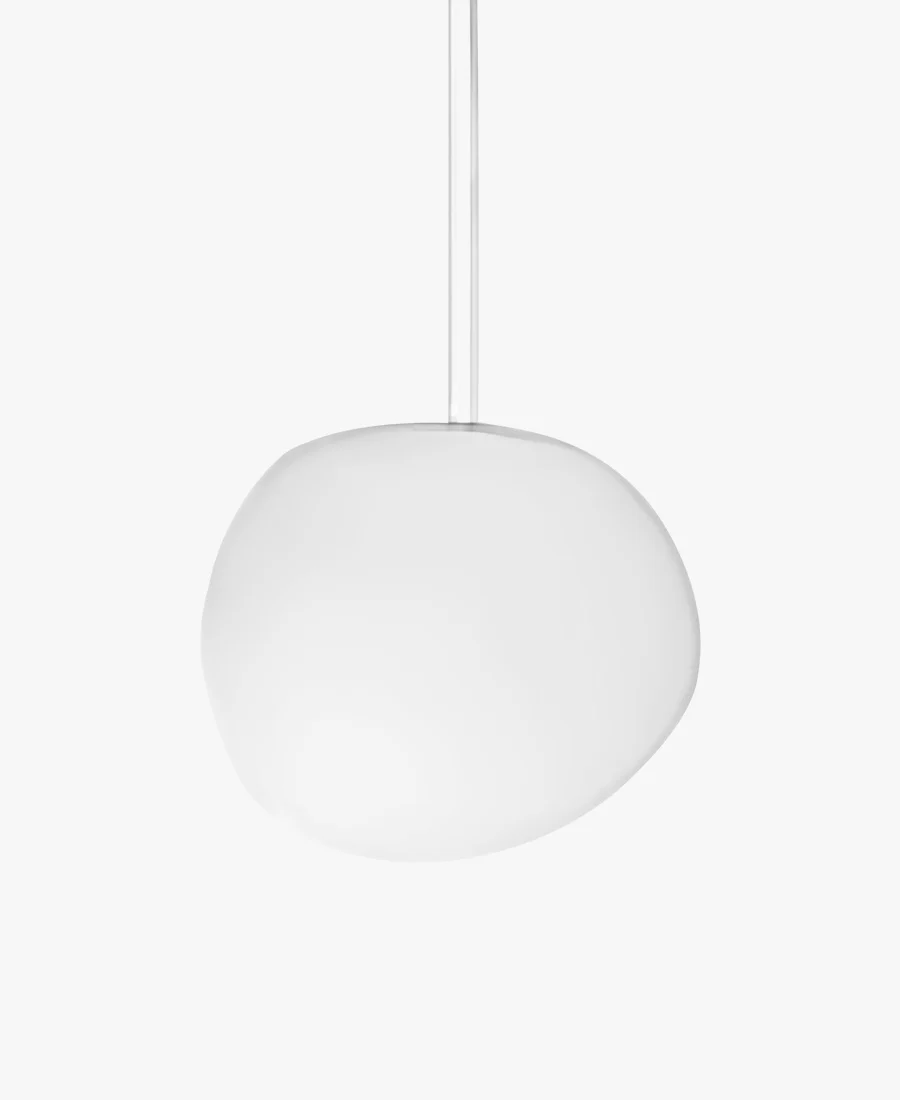 Подвесной светильник Gregg Stone Shape Glass - ∅23см x 16см, белый, теплый свет