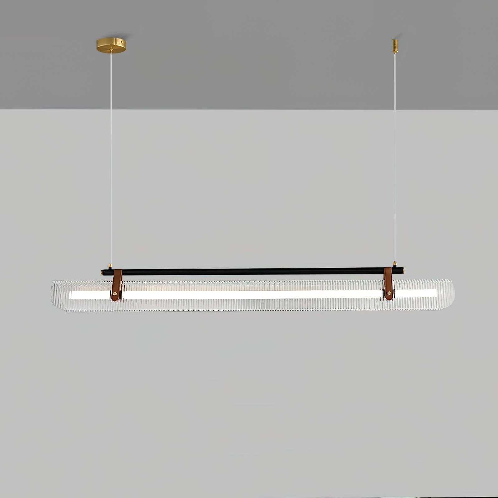 Люстра Acrylic Linear - 100см x 10см x 16см, золотой, черный, прозрачный, холодный свет