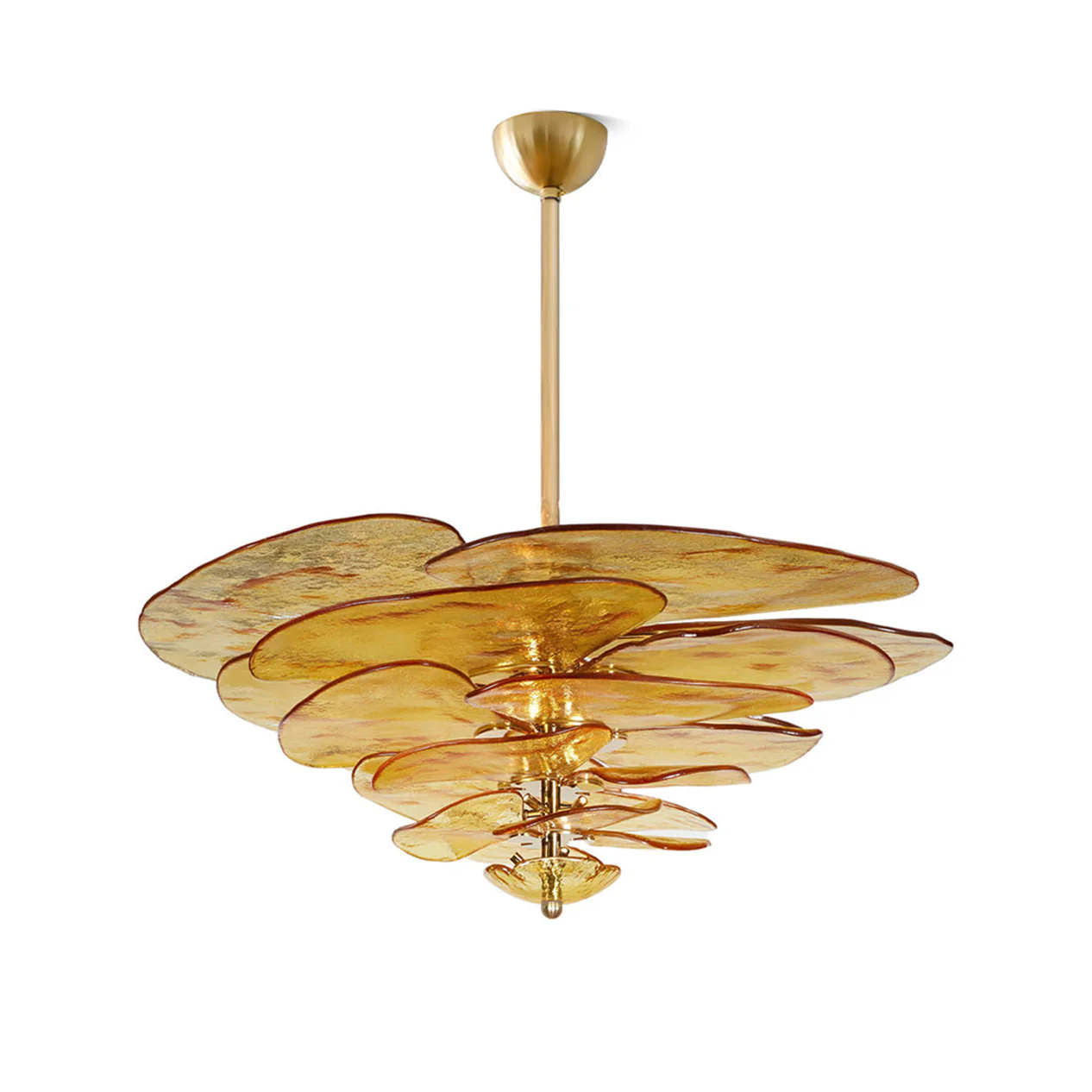 Люстра Petals Gold Murano - 4 яруса ∅67см x 29см, янтарь, золотой
