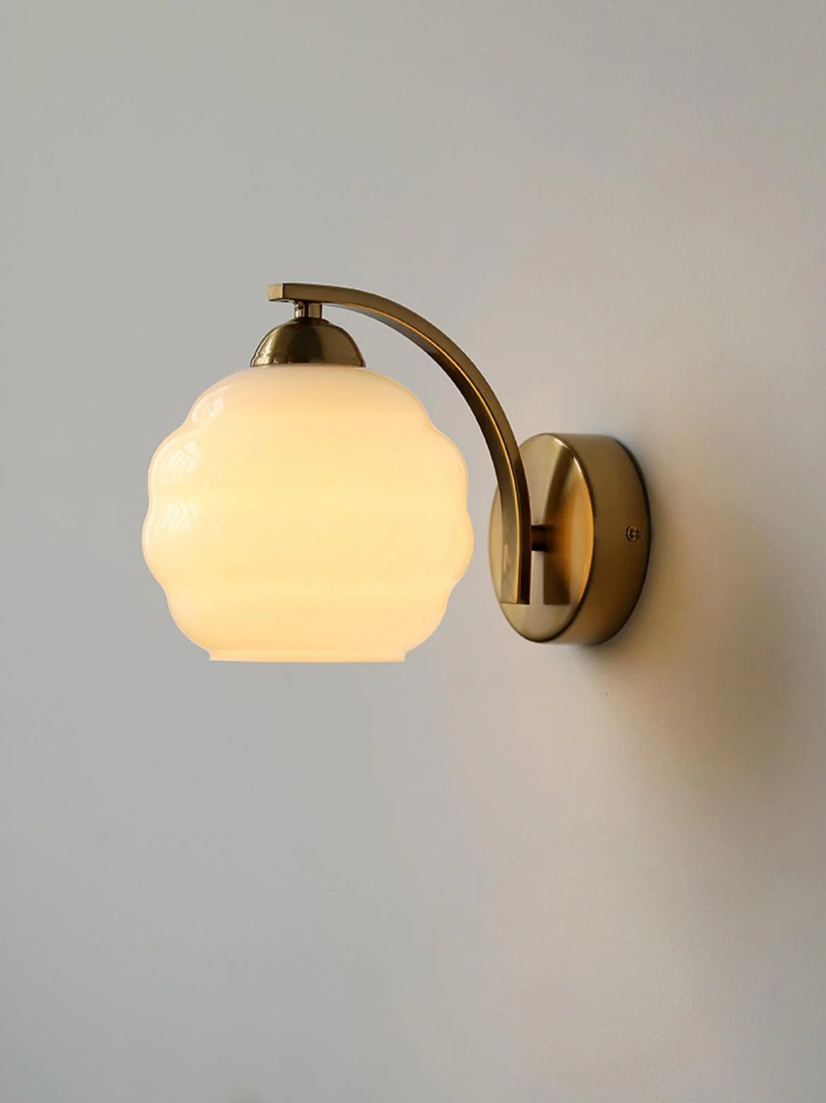 Настенный светильник Art Deco Vintage - ∅15см x 16см, золотой, бежевый