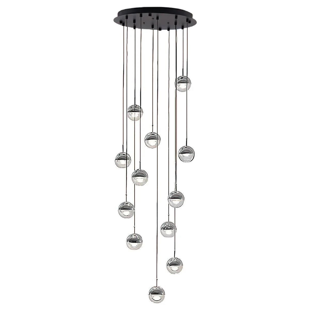 Подвесной светильник Restaurant Art LED - 5 плафонов ∅70см x 200см, розовое золото, теплый свет