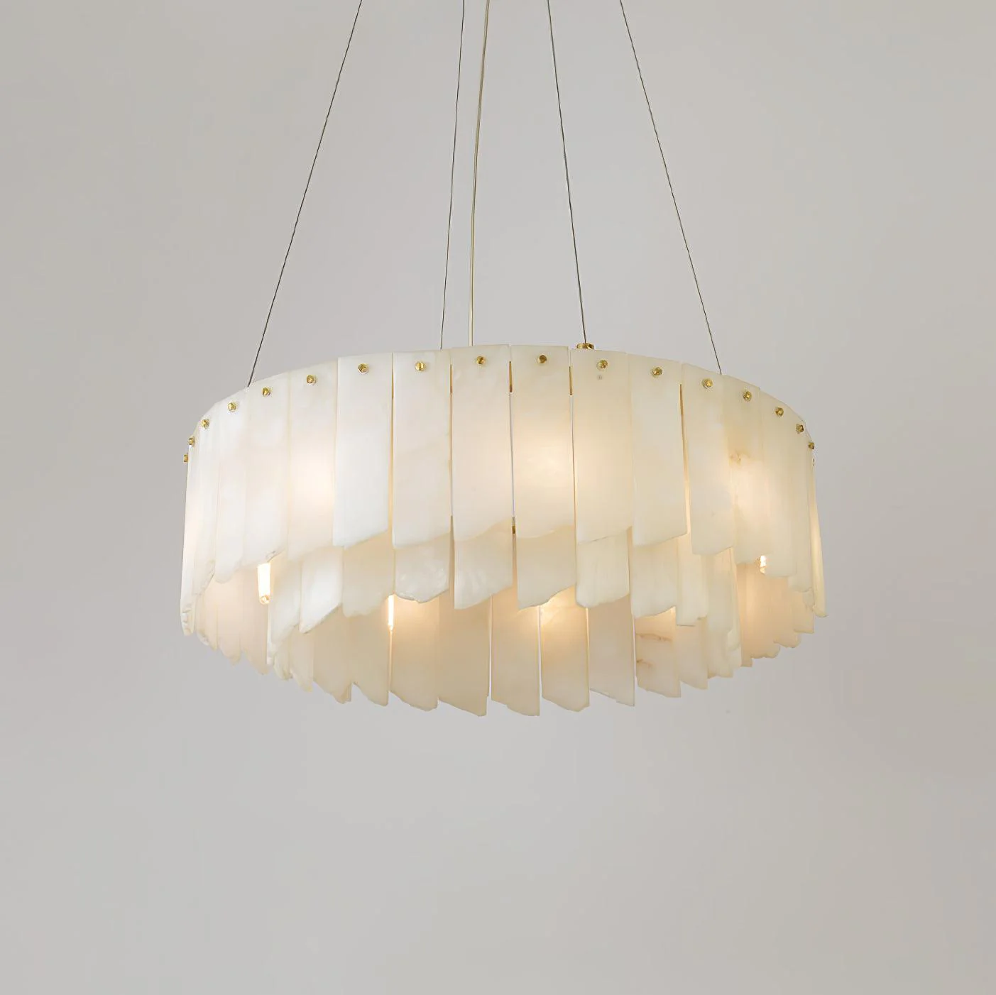 Люстра Alabaster Cascade Tiered - ∅80см x 150см, латунь, белый