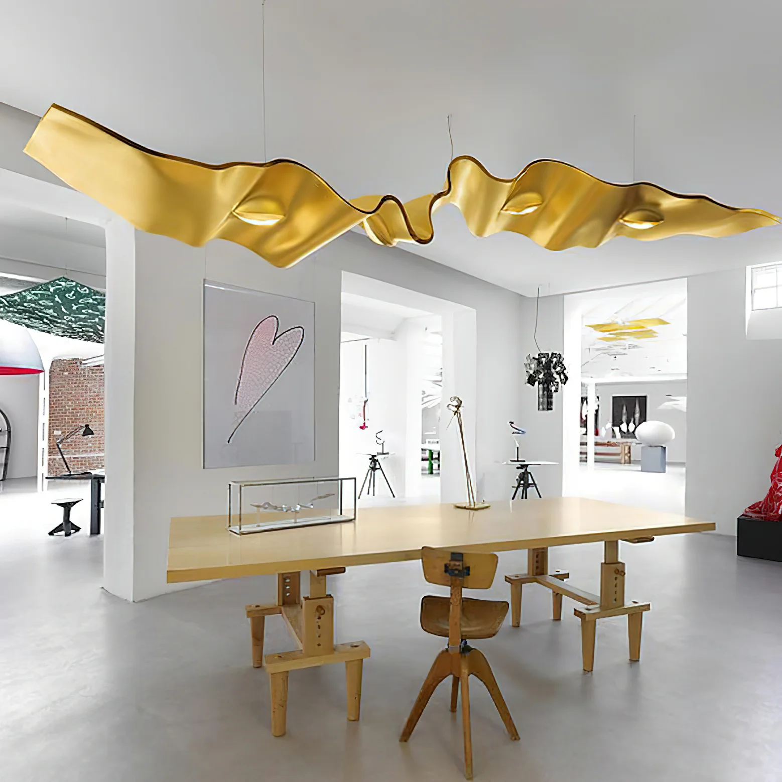 Люстра Gold Ribbon - ∅190см x 150см, золотой, теплый свет