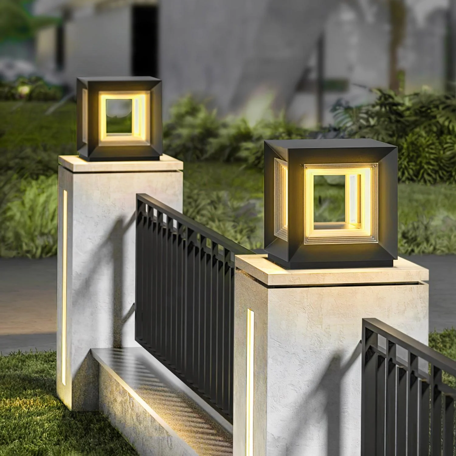Уличный светильник Light Cube - модель A, проводная версия, 25см x 25см x 14см, теплый свет