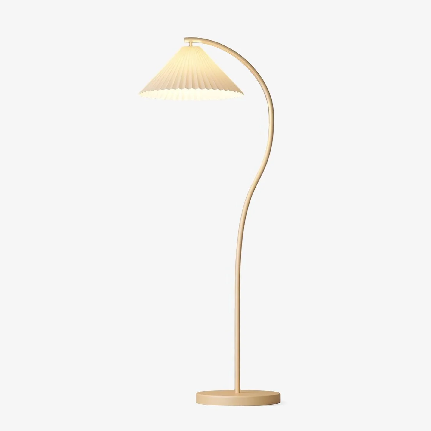 Торшер Crescini Pleated - ∅30см x 60см, кремовый, светло-желтый