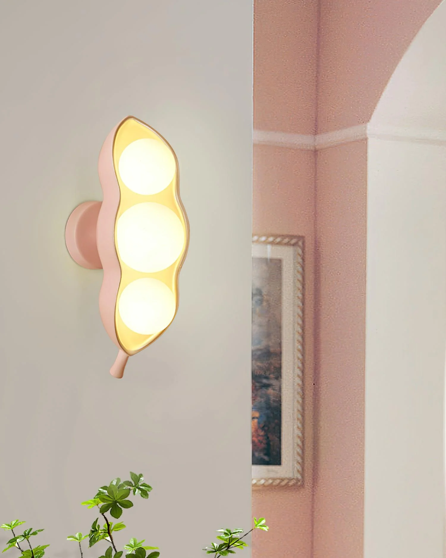 Pea Wall Lamp - Set of 2 / Pink & White