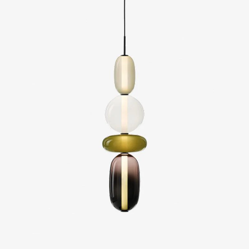 Подвесной светильник Candied Glass - модель B, ∅16см x 55см, зеленый, теплый свет, диммер