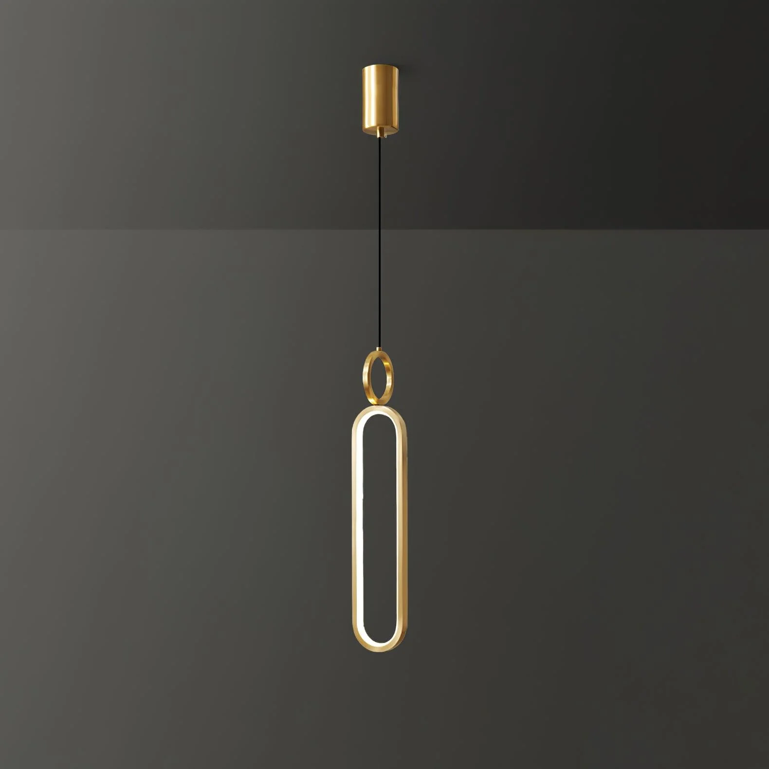 Подвесной светильник Oval Rings - ∅9см x 55см, черный, 3000-6500К