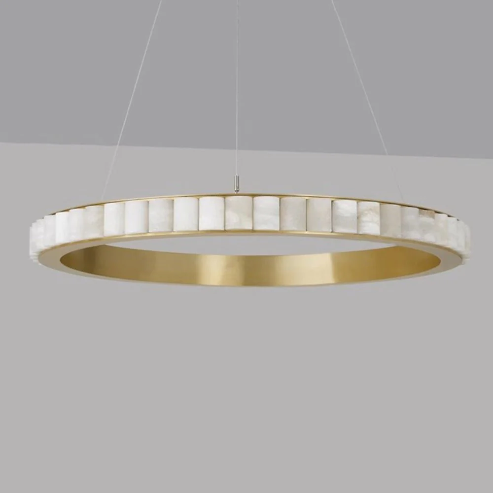Люстра Alabaster Avalon Halo - ∅60см x 8см, черный, теплый свет