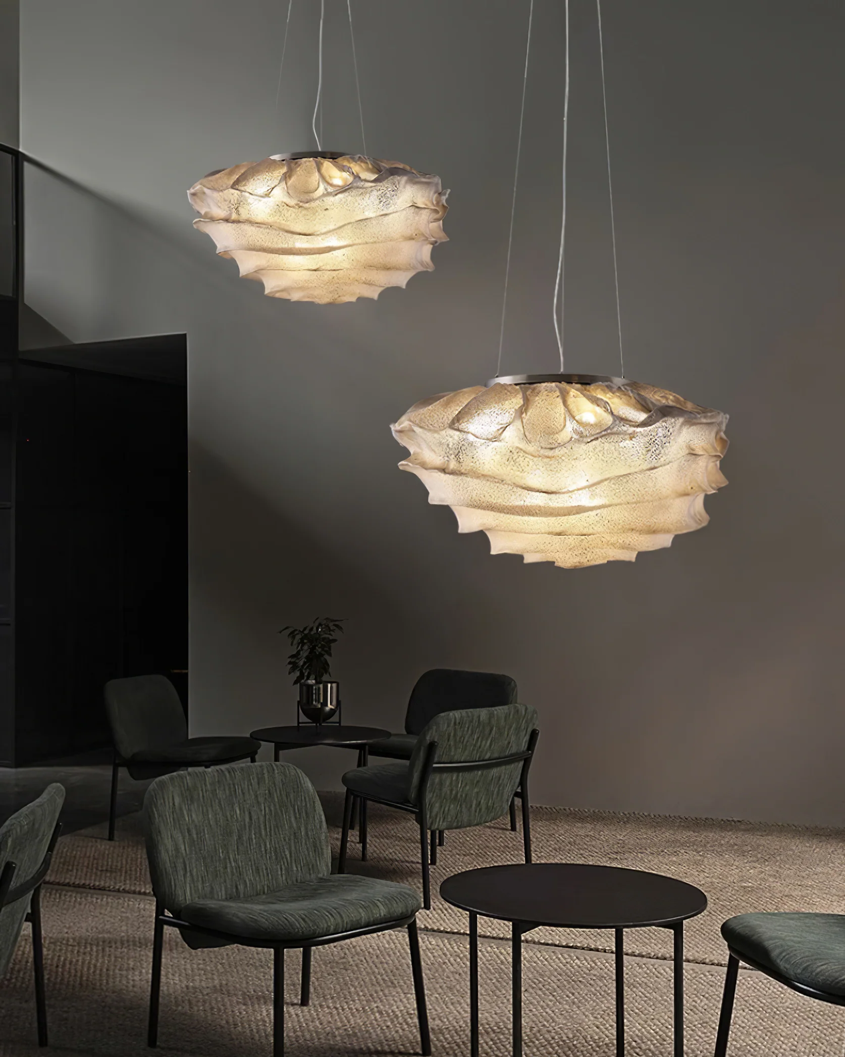 Подвесной светильник Opulent Cloud - ∅75см x 35см, нержавеющая сталь, белый