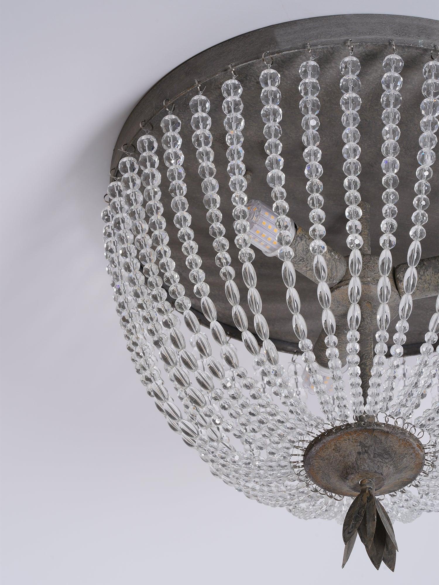 Потолочный светильник Dauphine Crystal - ∅40см x 45см, серая патина